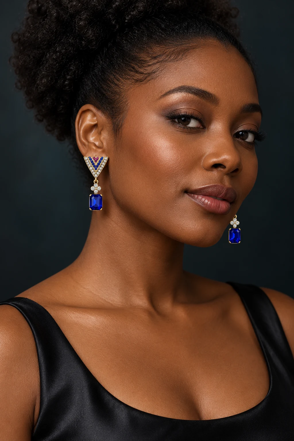 The Marigold Earrings worn on a model — AI-generated styling preview