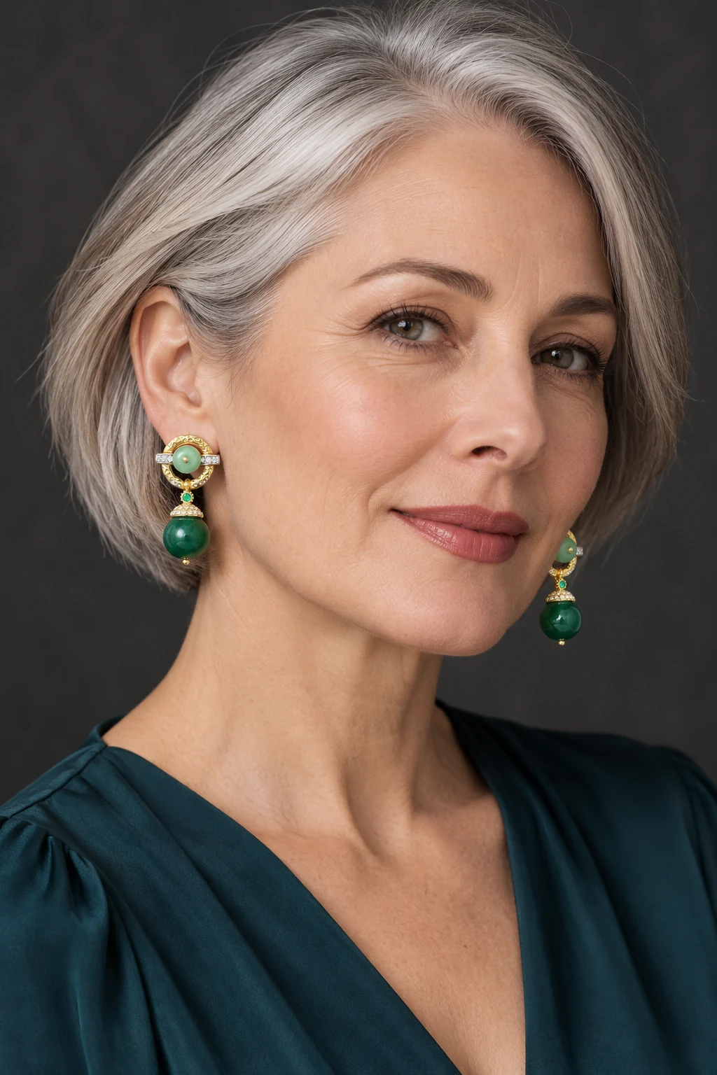 The Saint-Germain Earrings worn on a model — AI-generated styling preview