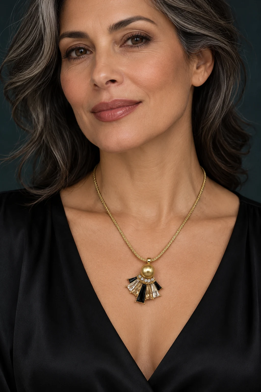 The Primrose Necklace worn on a model — AI-generated styling preview