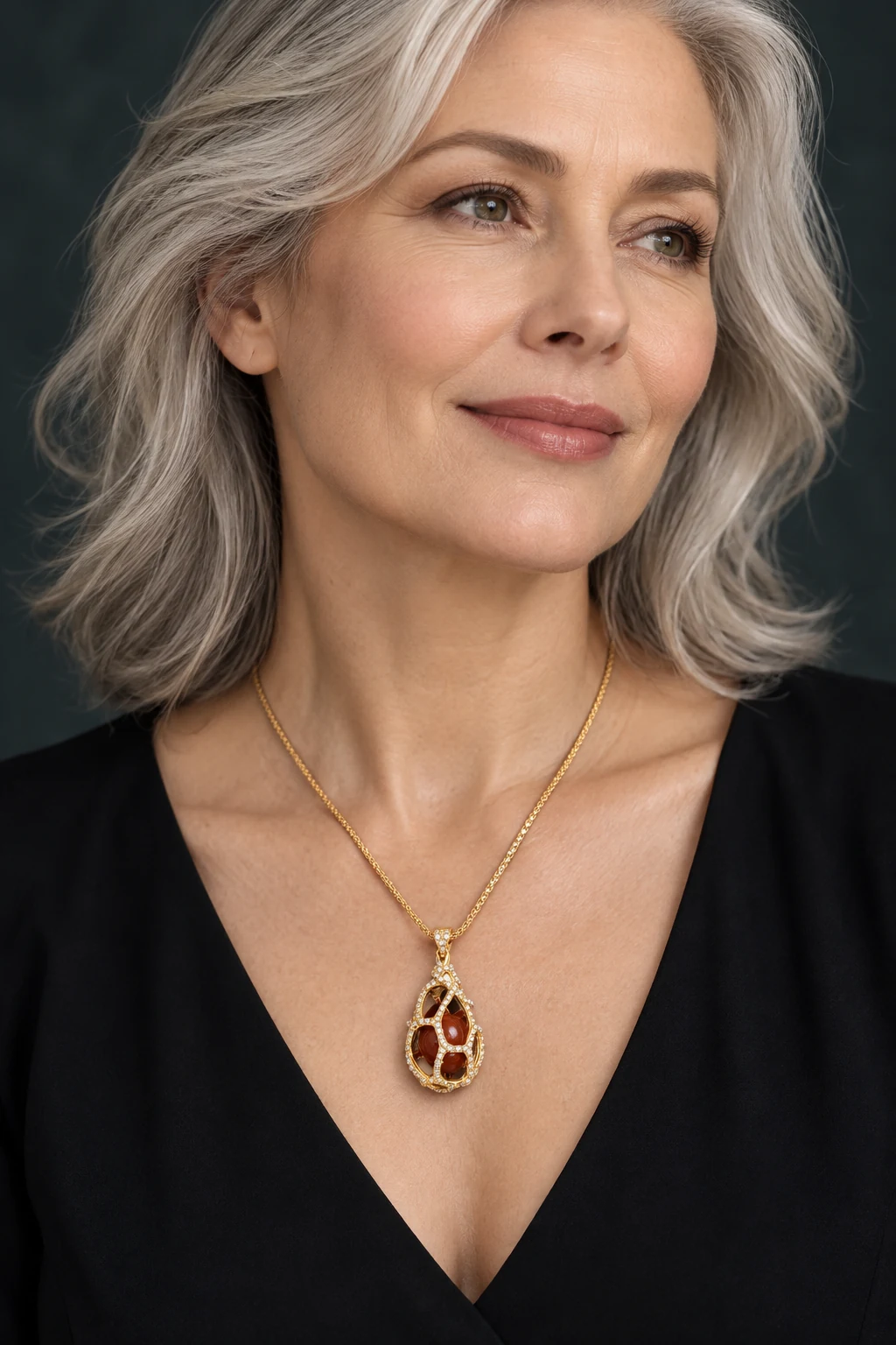 The Paloma Necklace worn on a model — AI-generated styling preview