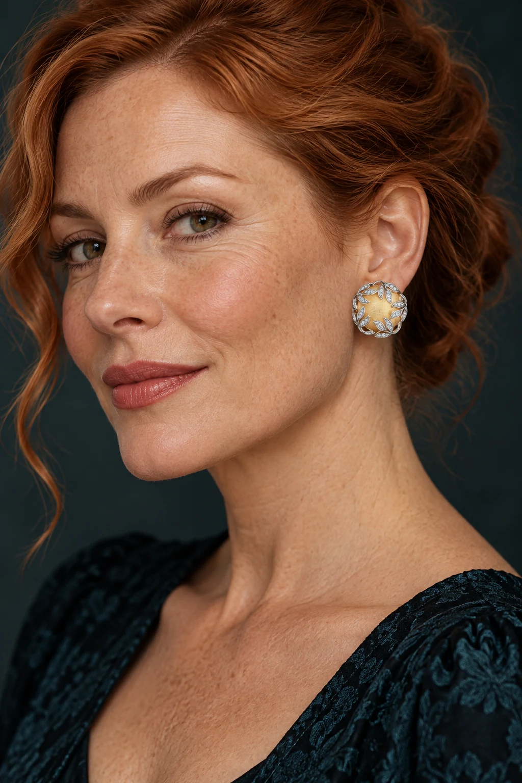 The Alix Fable Earrings worn on a model — AI-generated styling preview