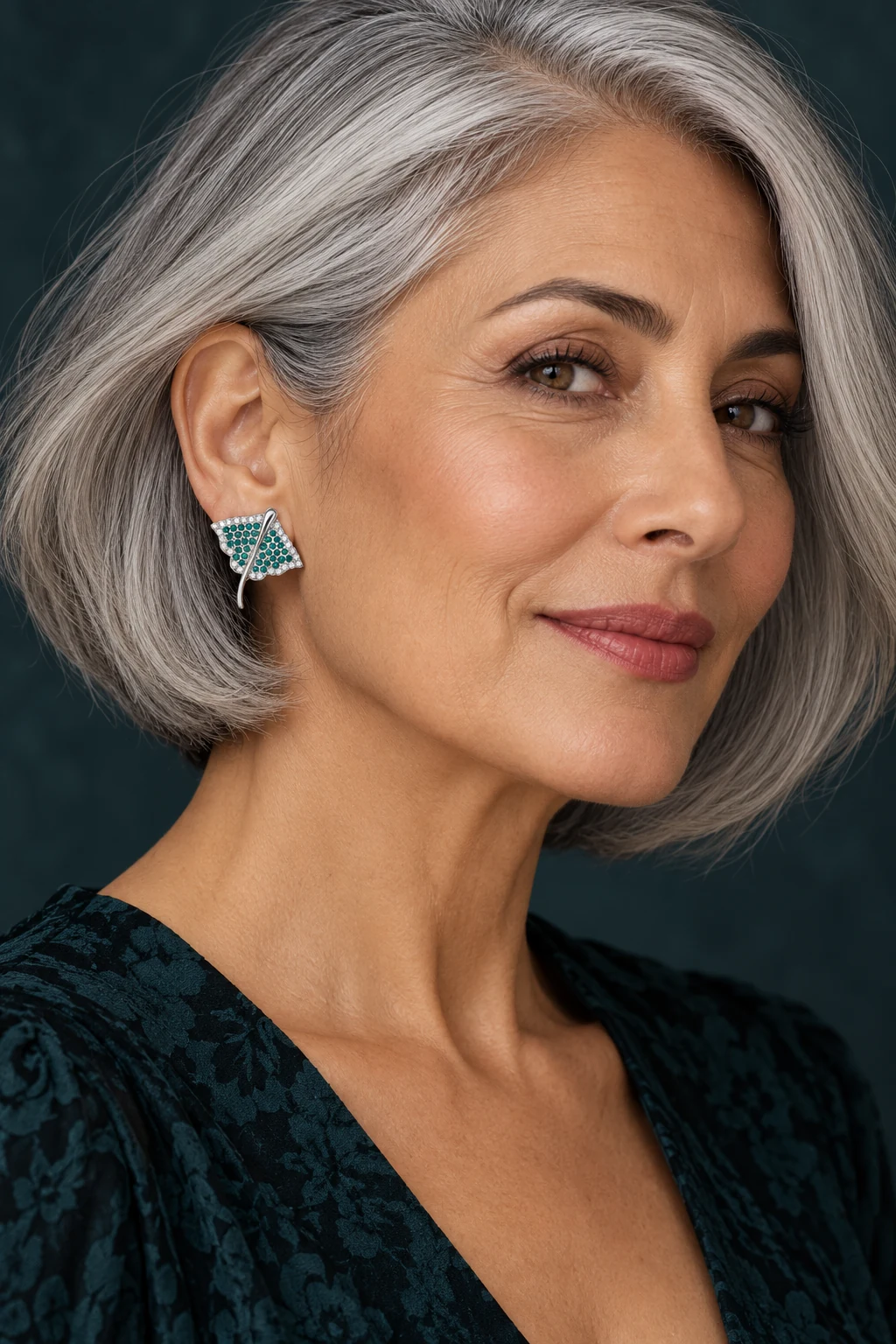 The Renée Romance Earrings worn on a model — AI-generated styling preview