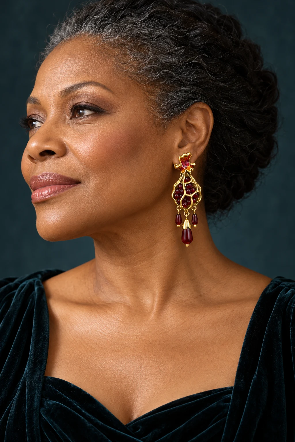 The Isabelle Sonata Earrings worn on a model — AI-generated styling preview