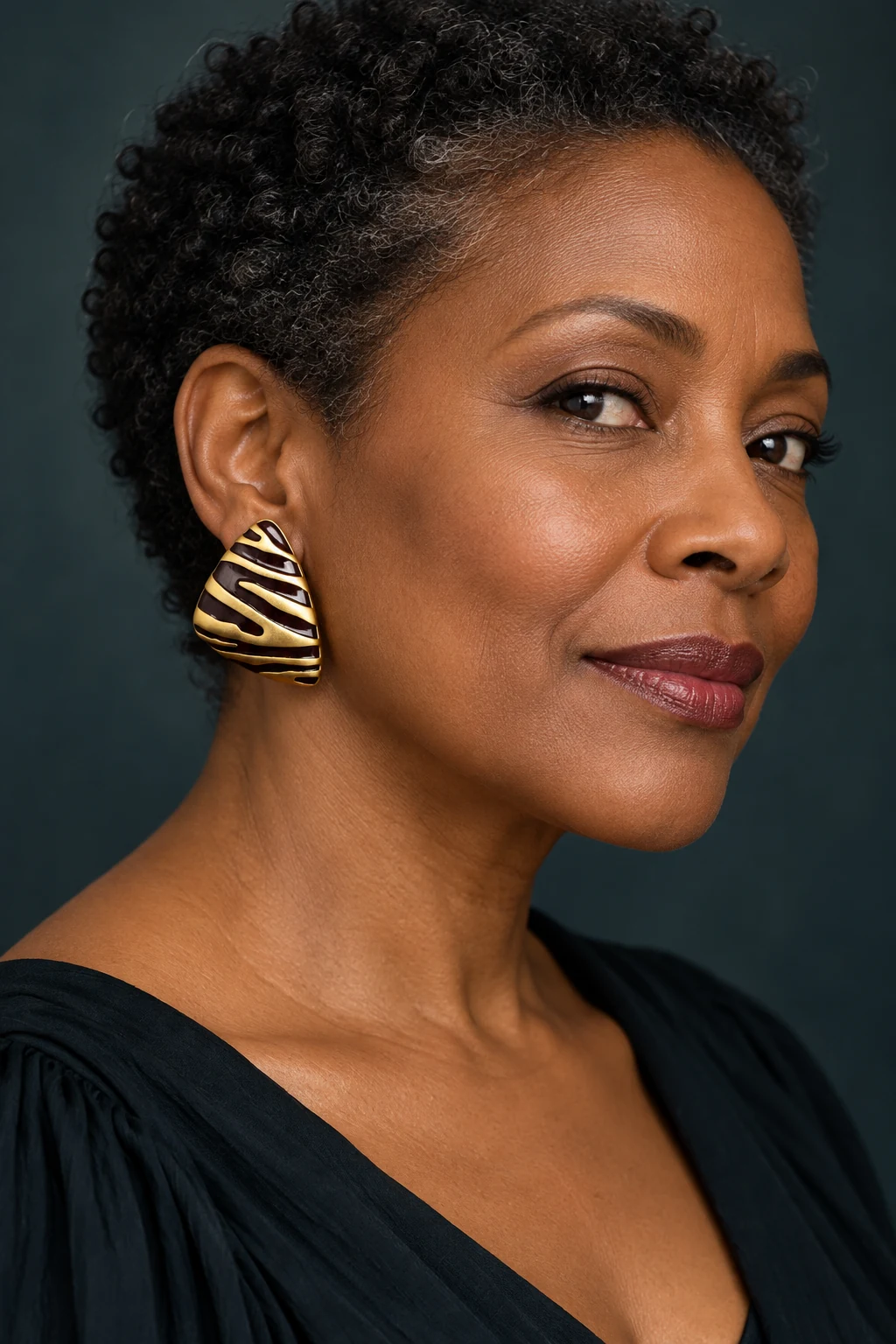 The Léonie Sonata Earrings worn on a model — AI-generated styling preview