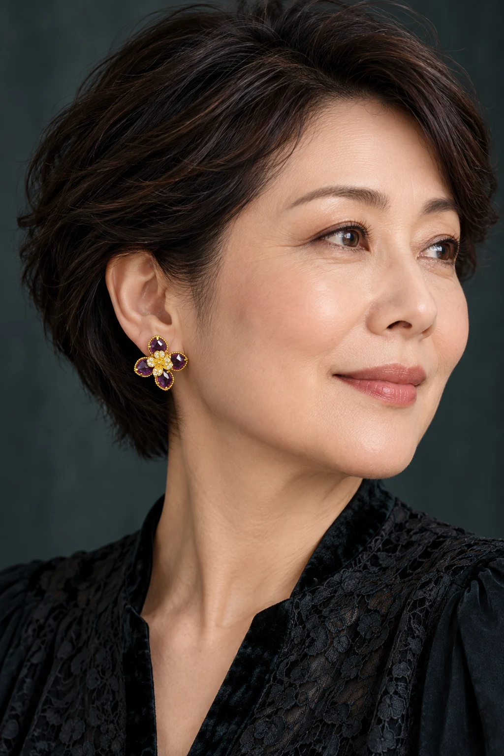 The Colette Reverie Earrings worn on a model — AI-generated styling preview