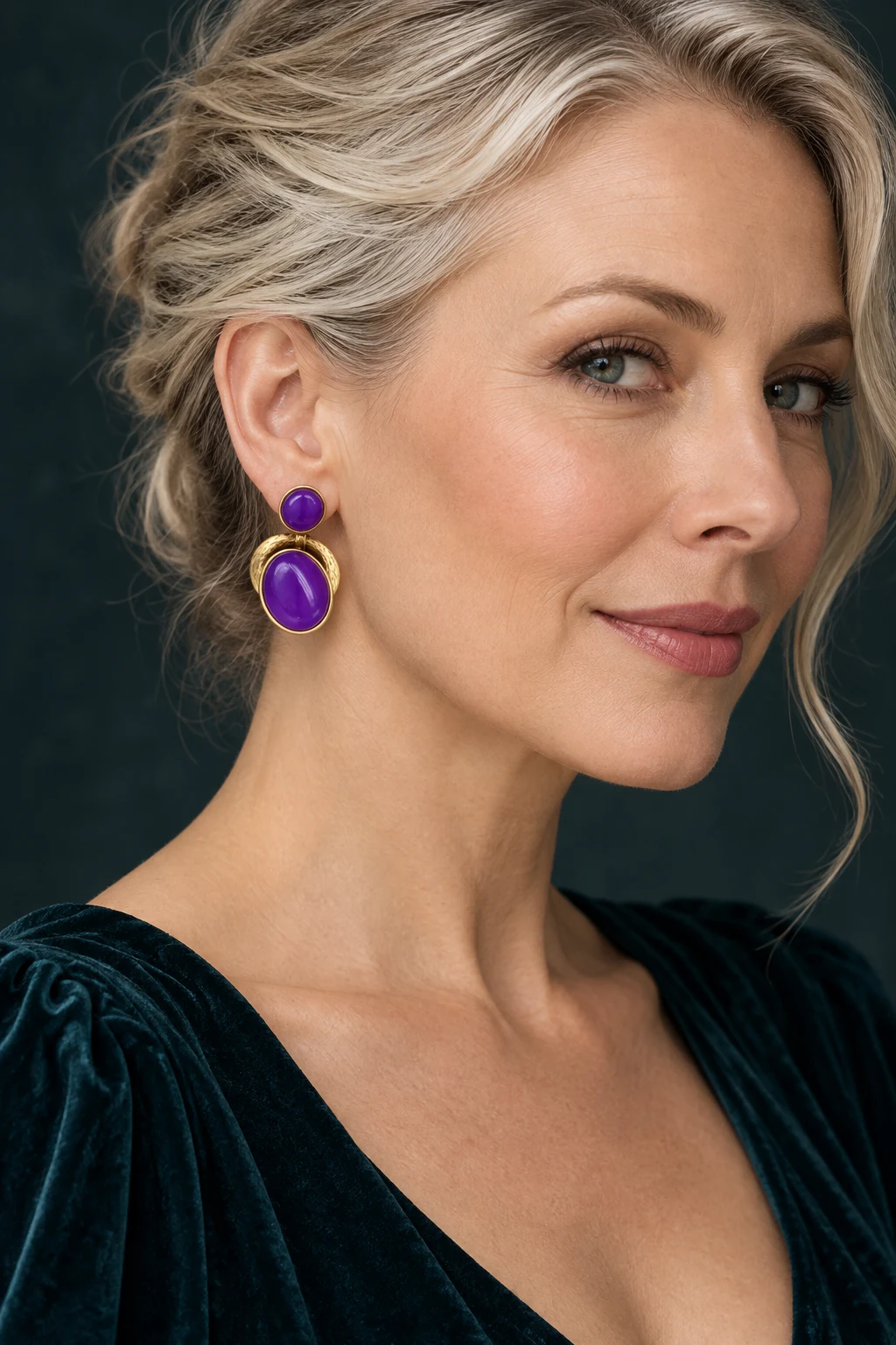 The Joséphine Muse Earrings worn on a model — AI-generated styling preview