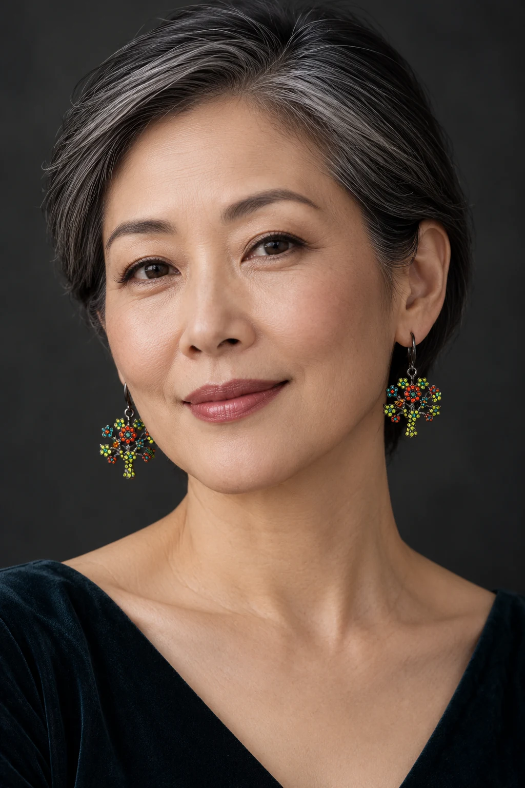 The Aveline Black Earrings worn on a model — AI-generated styling preview