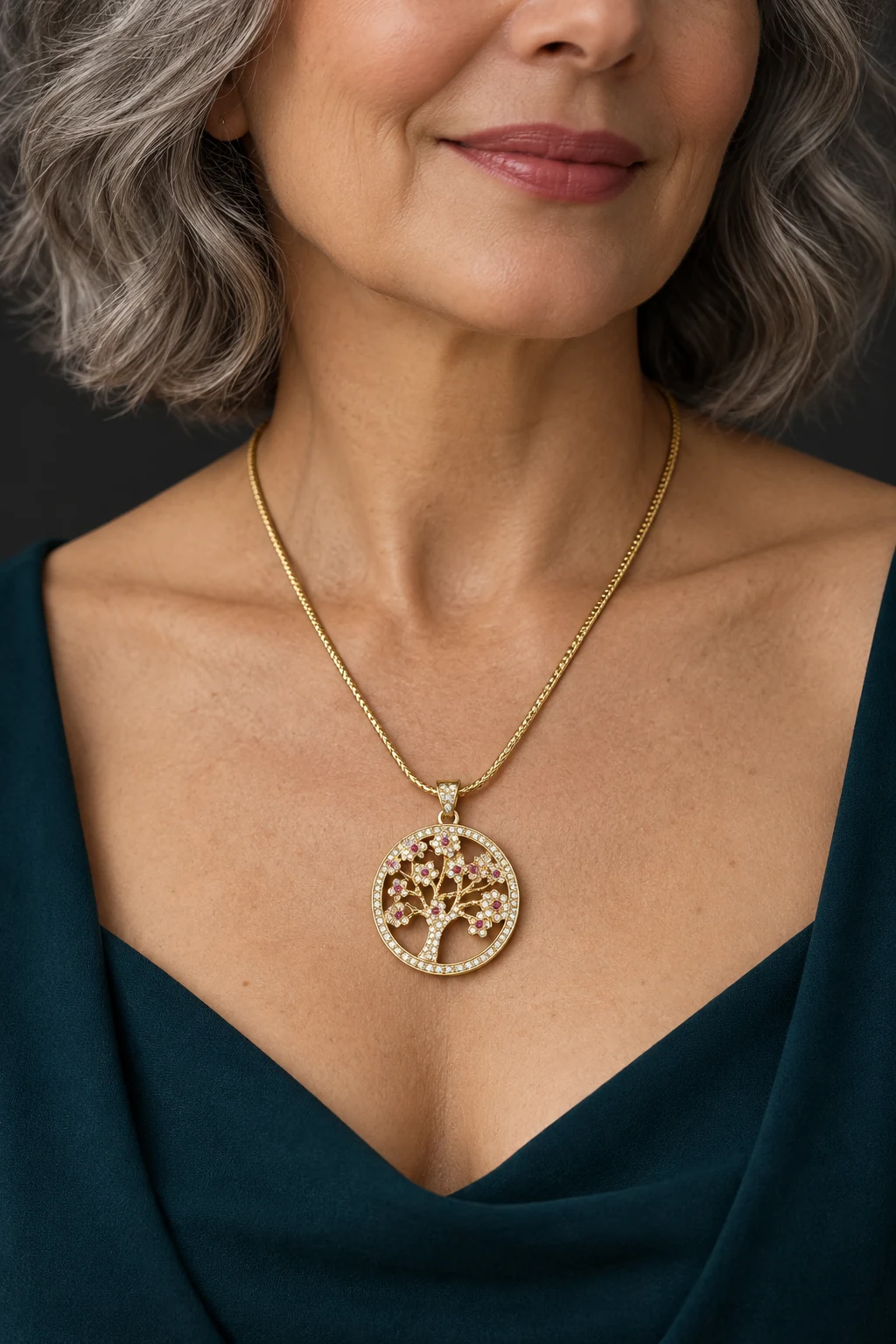 The Aveline Gold-Tone Necklace worn on a model — AI-generated styling preview