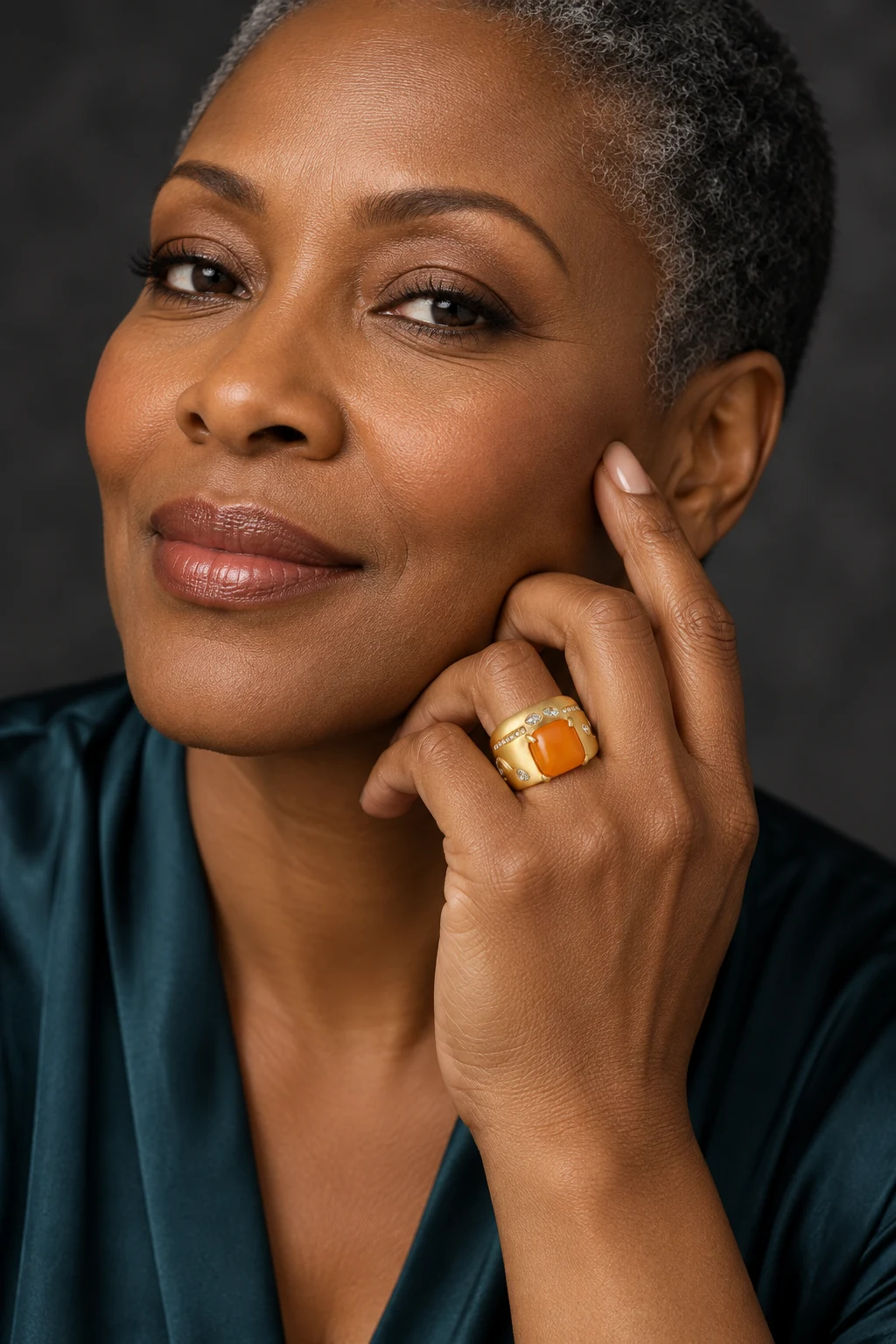 The Belle Waltz Yellow Ring worn on a model — AI-generated styling preview