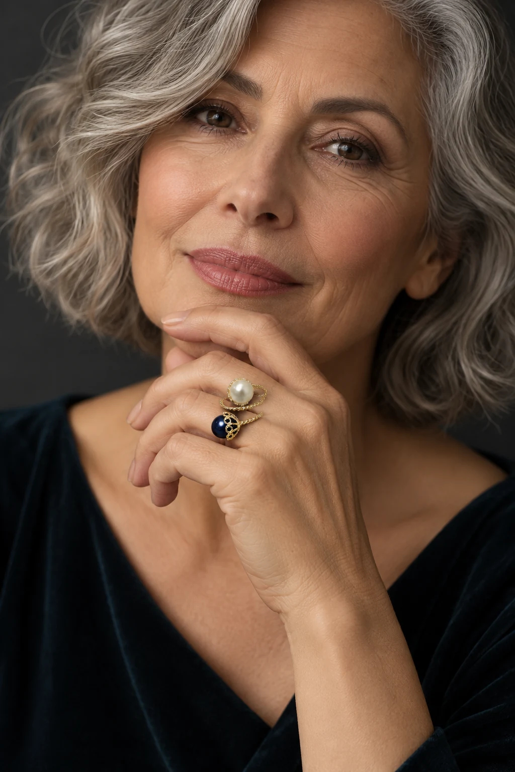 The Julie Romance Ring worn on a model — AI-generated styling preview