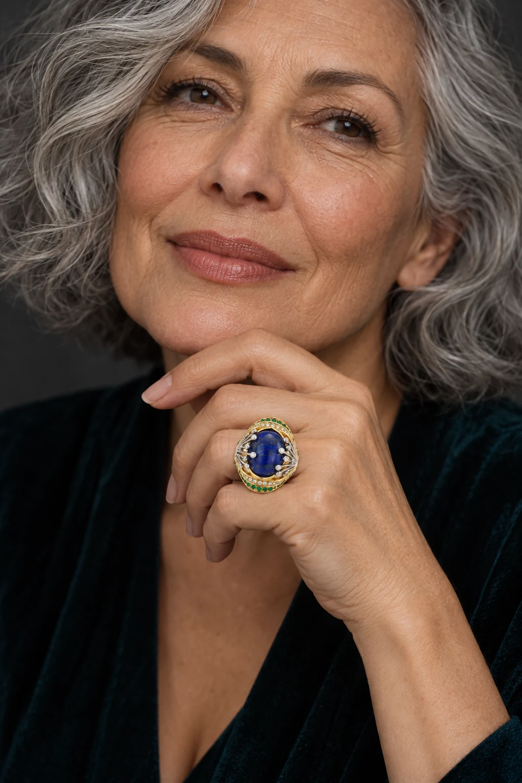 The Raphaëlle Jardin Ring worn on a model — AI-generated styling preview