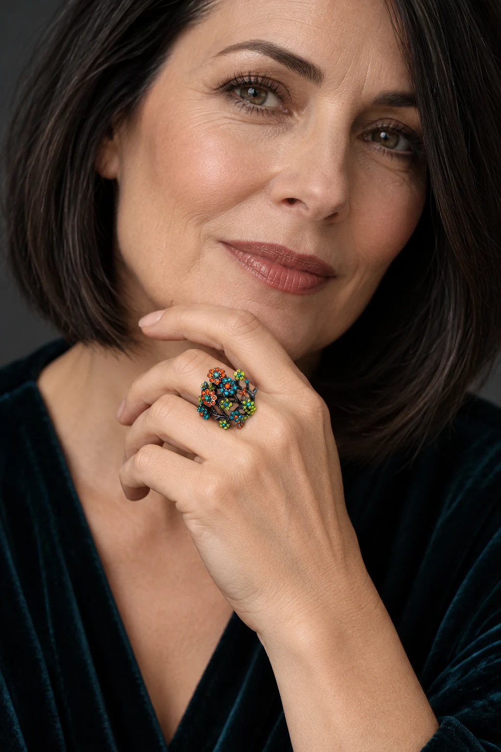The Aveline Black Ring worn on a model — AI-generated styling preview