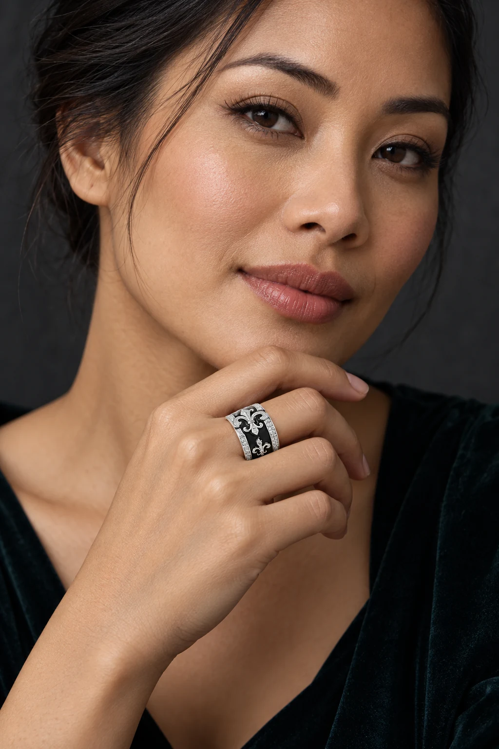 The Fabienne Promenade Ring worn on a model — AI-generated styling preview