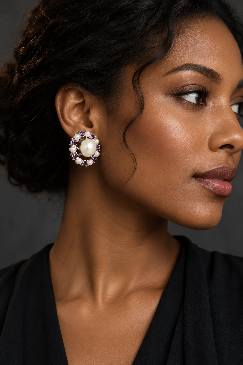 The Ariane Fable Earrings worn on a model — AI-generated styling preview