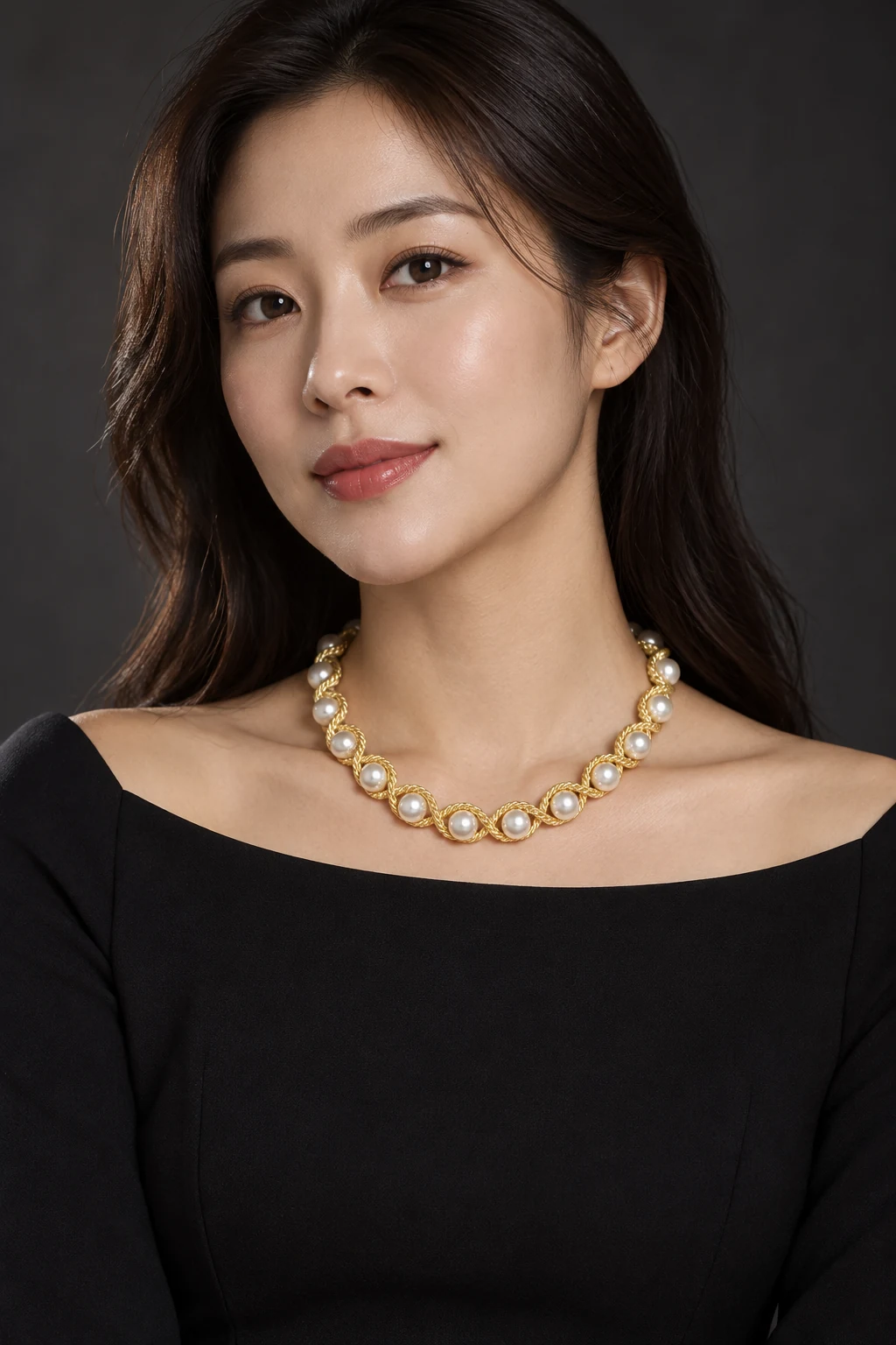The Liliane Sonnet Necklace worn on a model — AI-generated styling preview