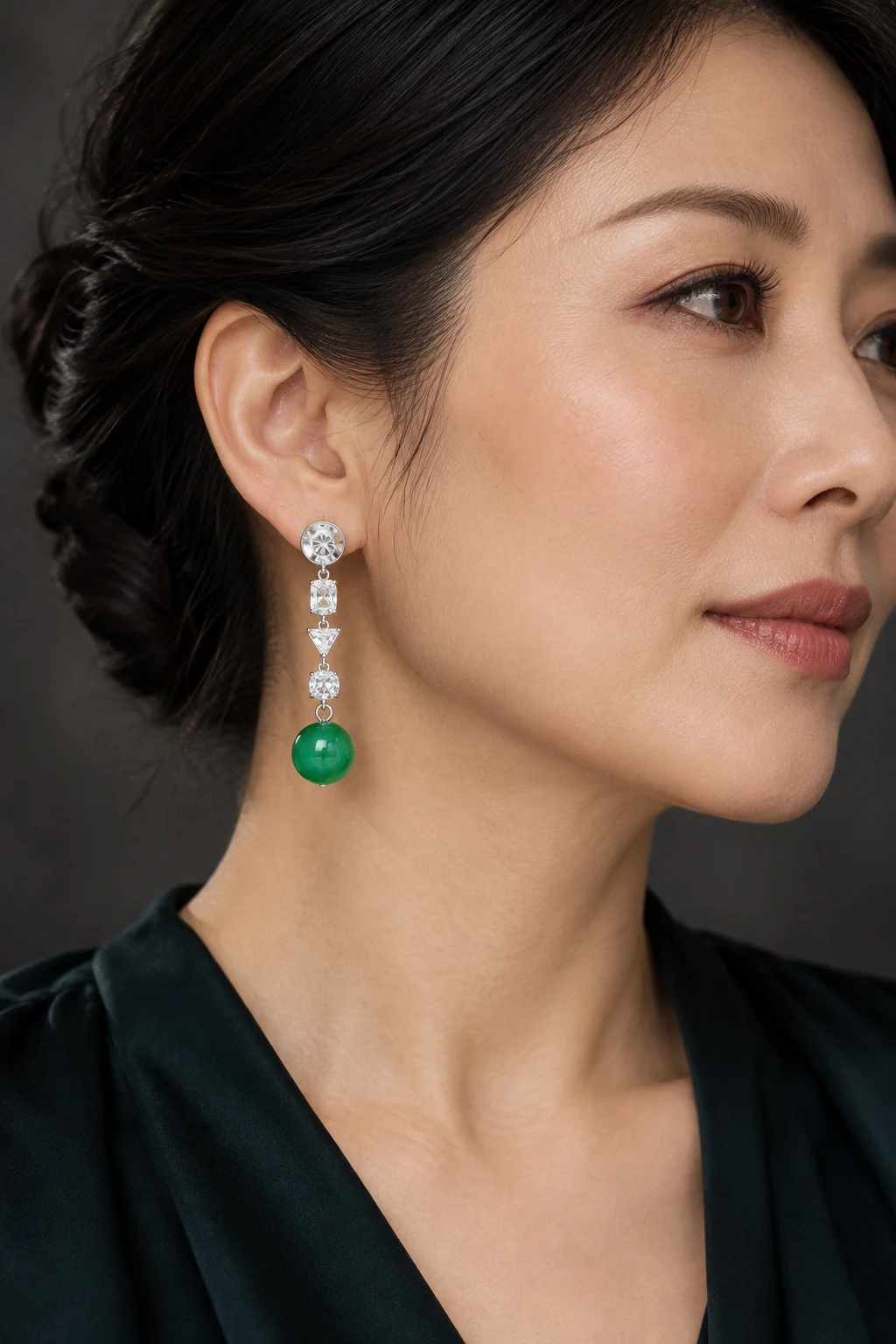 The Isabeau Sonata Earrings worn on a model — AI-generated styling preview