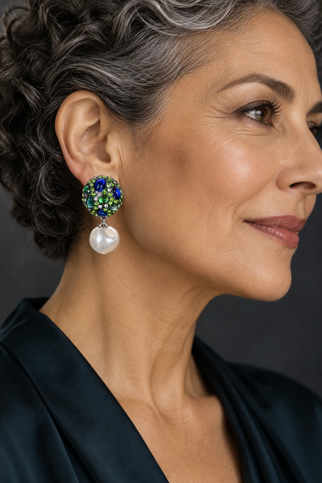 The Alba Rhapsody Earrings worn on a model — AI-generated styling preview