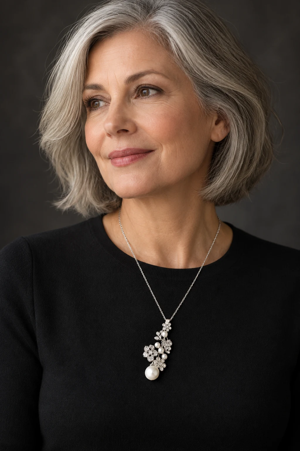 The Louise Arabesque Necklace worn on a model — AI-generated styling preview