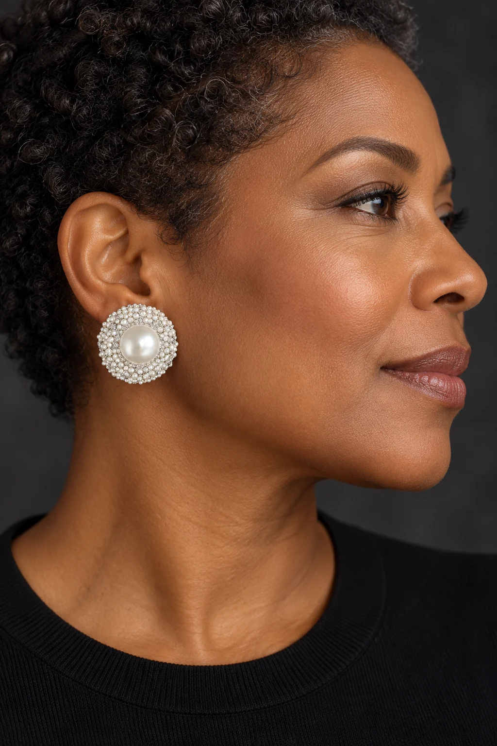 The Marceline Nocturne Earrings worn on a model — AI-generated styling preview