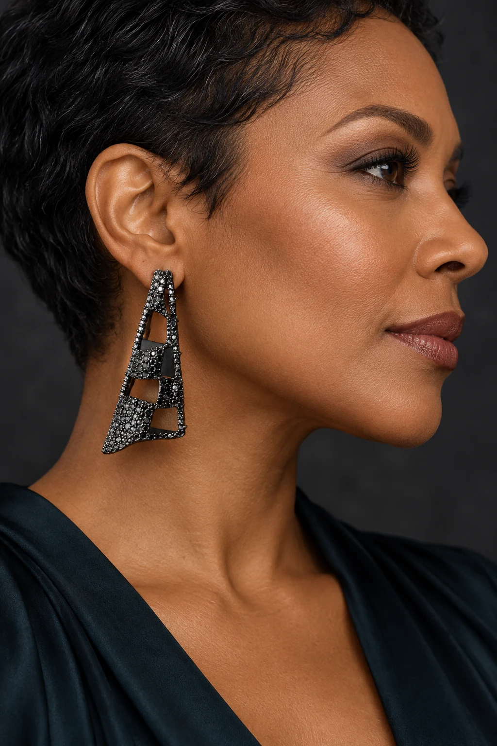 The Vivienne Éclat Earrings worn on a model — AI-generated styling preview