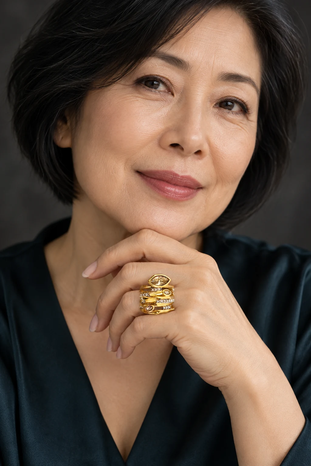 The Capucine Fable Ring worn on a model — AI-generated styling preview