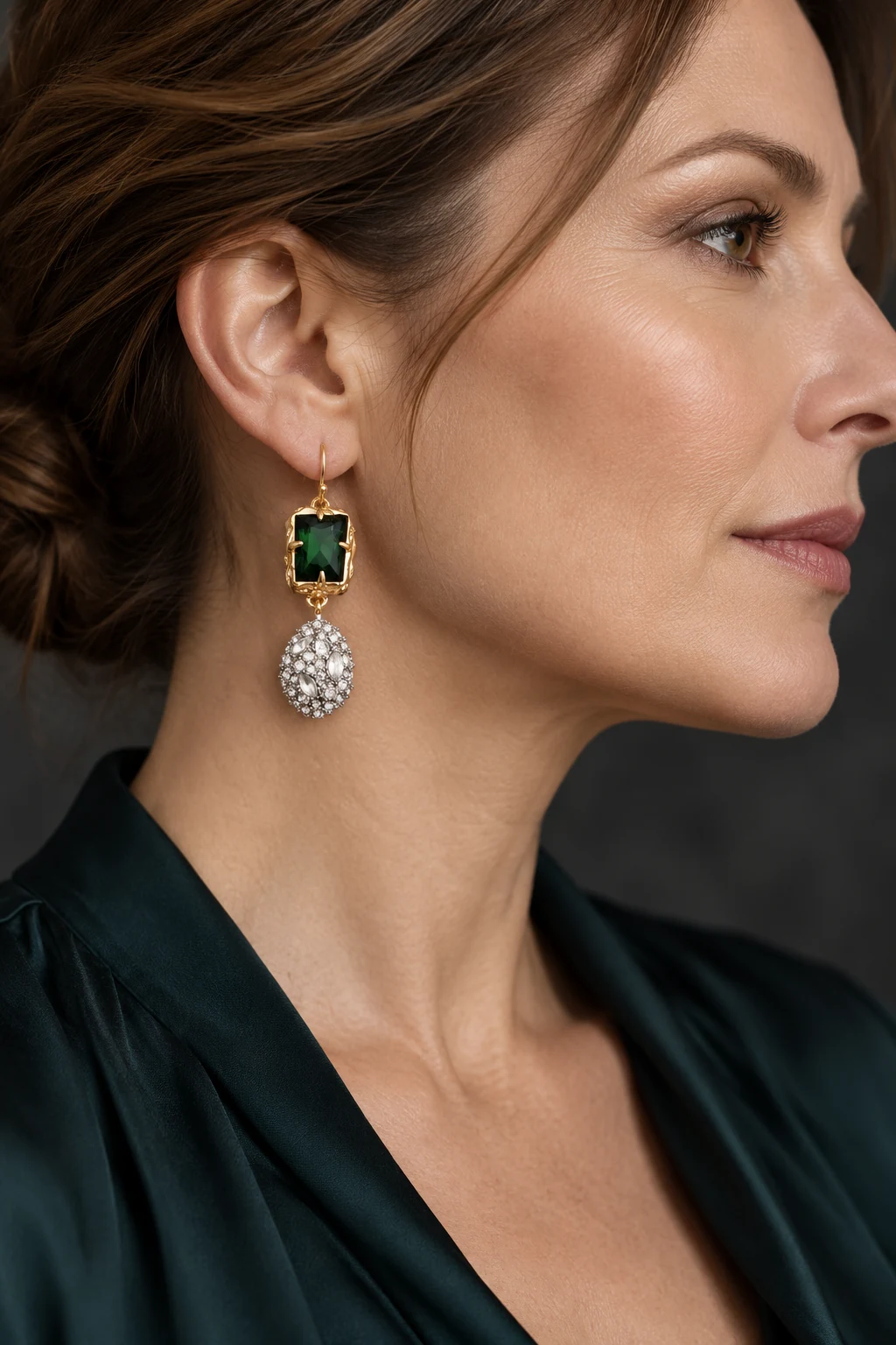 The Flora Fleur Earrings worn on a model — AI-generated styling preview