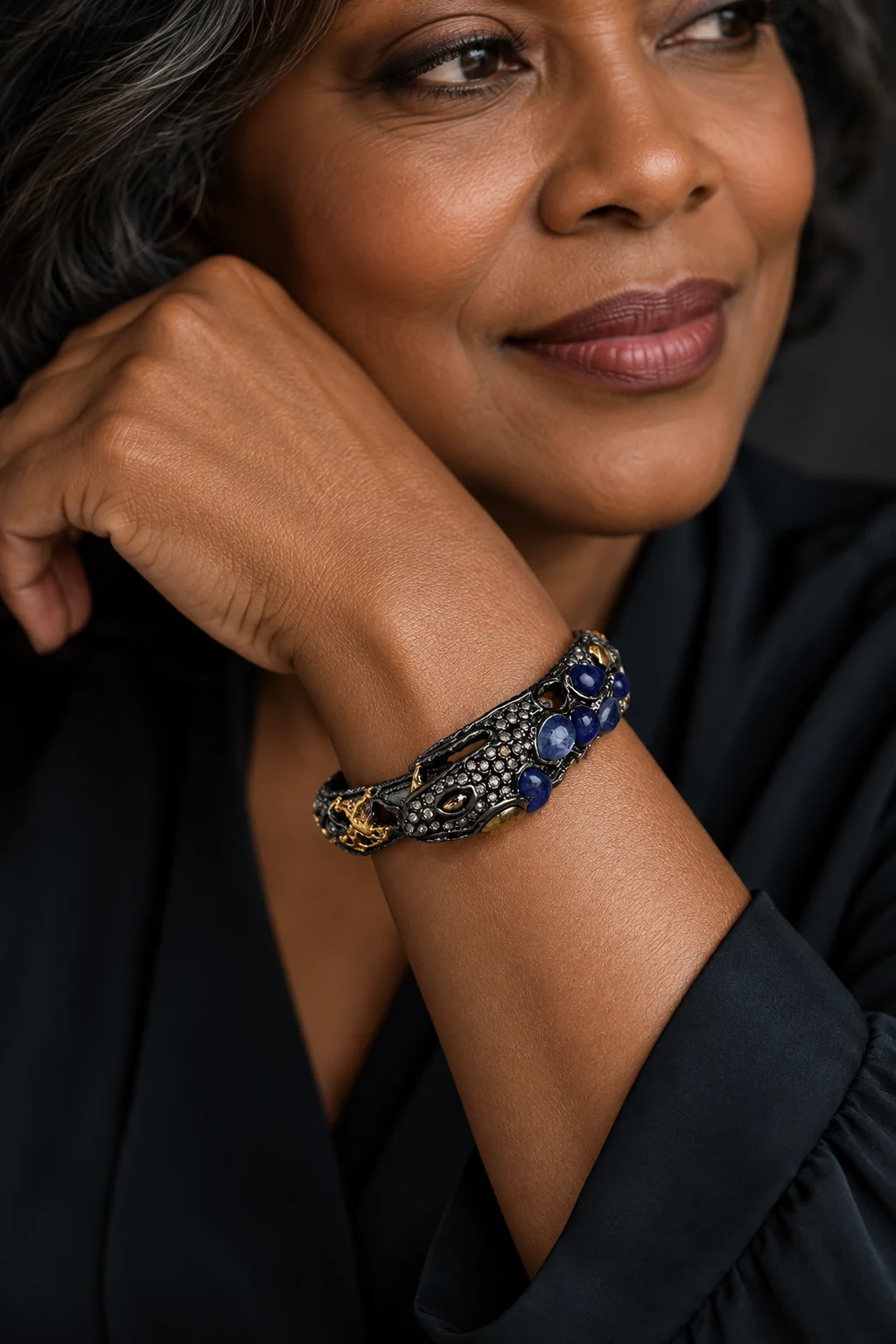 The Julie Nocturne Bracelet worn on a model — AI-generated styling preview