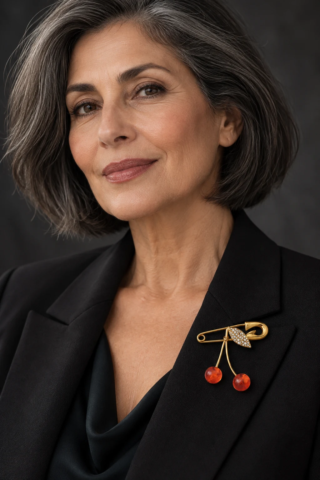 The Marianne Sonnet Brooch worn on a model — AI-generated styling preview