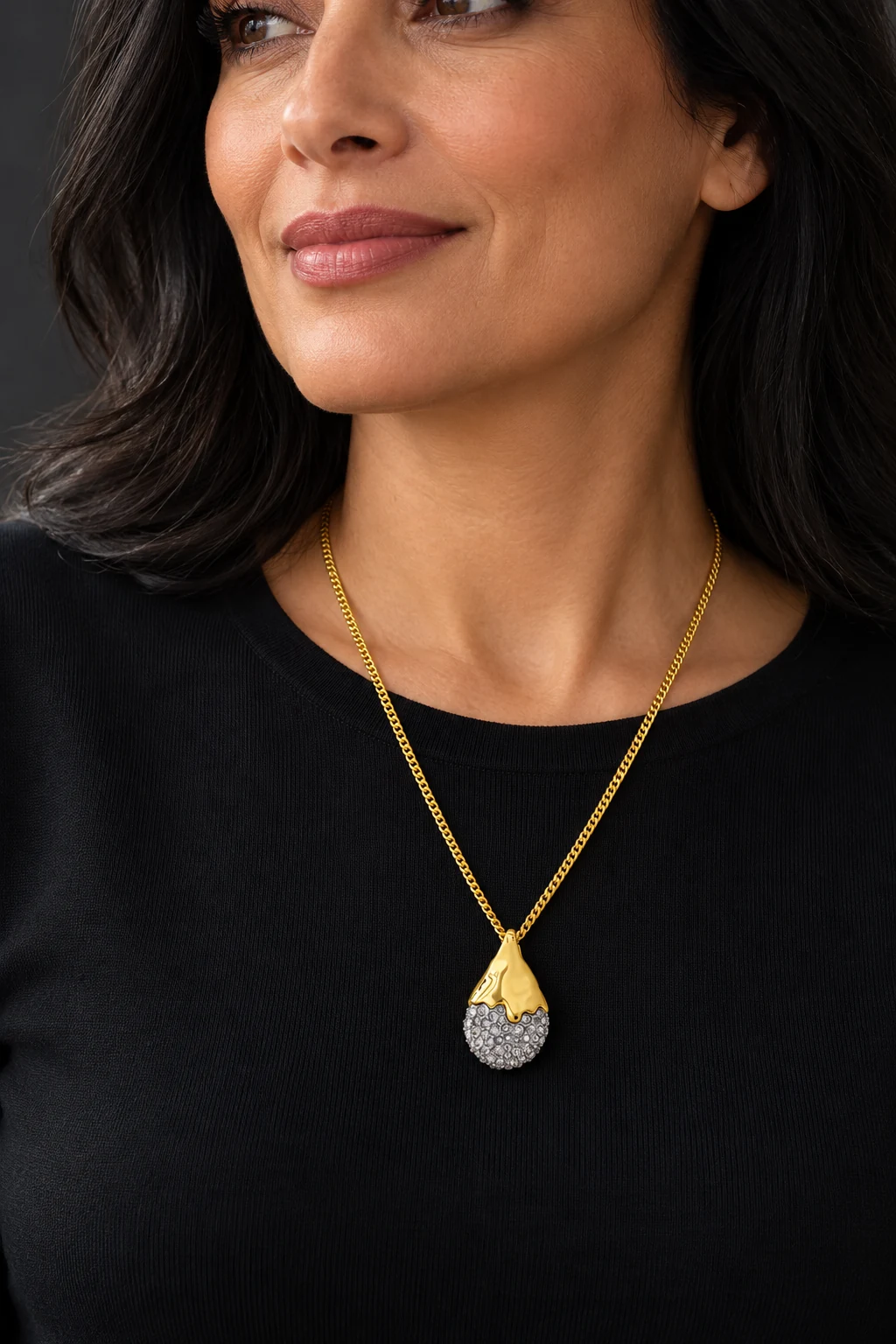 The Jeanne Serenade Necklace worn on a model — AI-generated styling preview