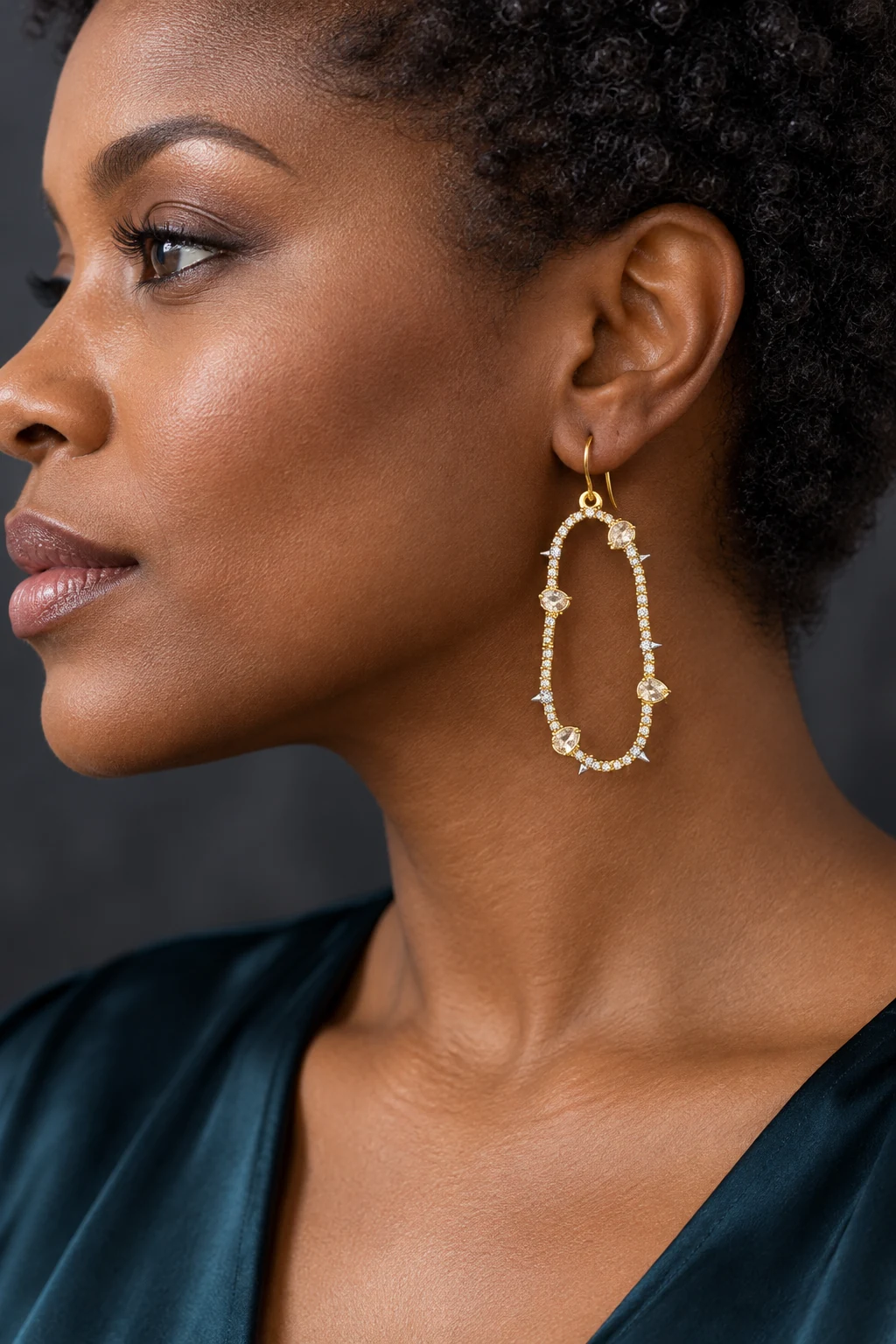 The Marianne Romance Earrings worn on a model — AI-generated styling preview