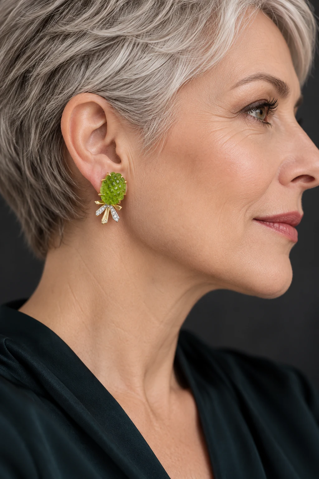 The Clarisse Fleur Earrings worn on a model — AI-generated styling preview
