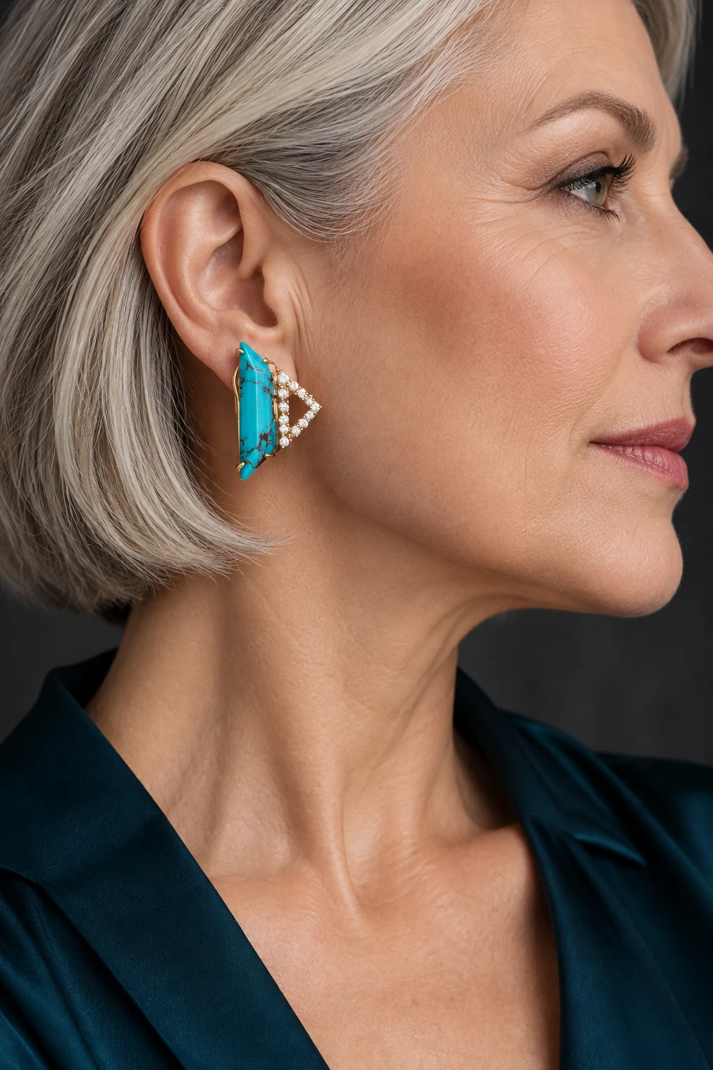 The Fabienne Sonata Earrings worn on a model — AI-generated styling preview
