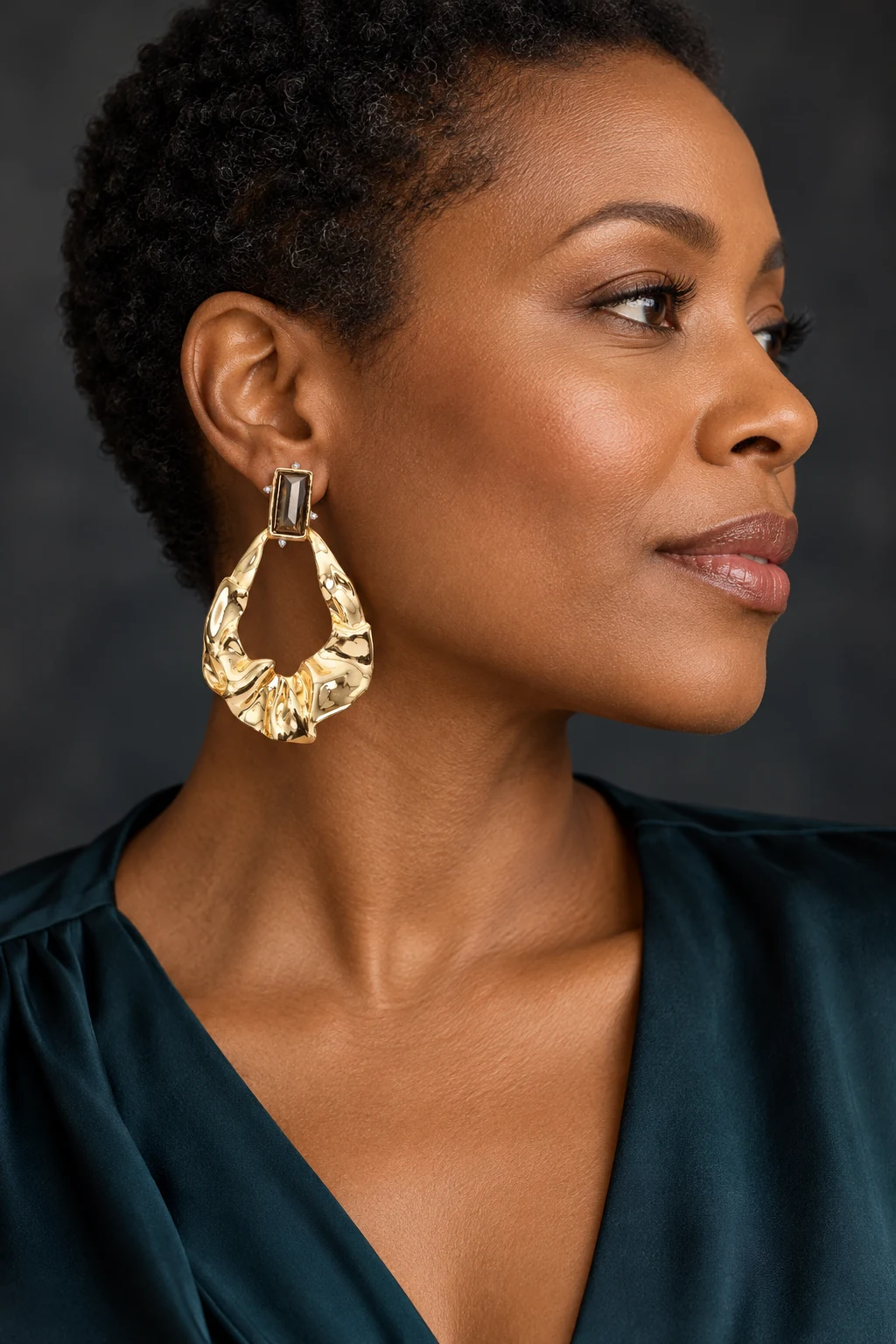 The Yvette Promenade Earrings worn on a model — AI-generated styling preview