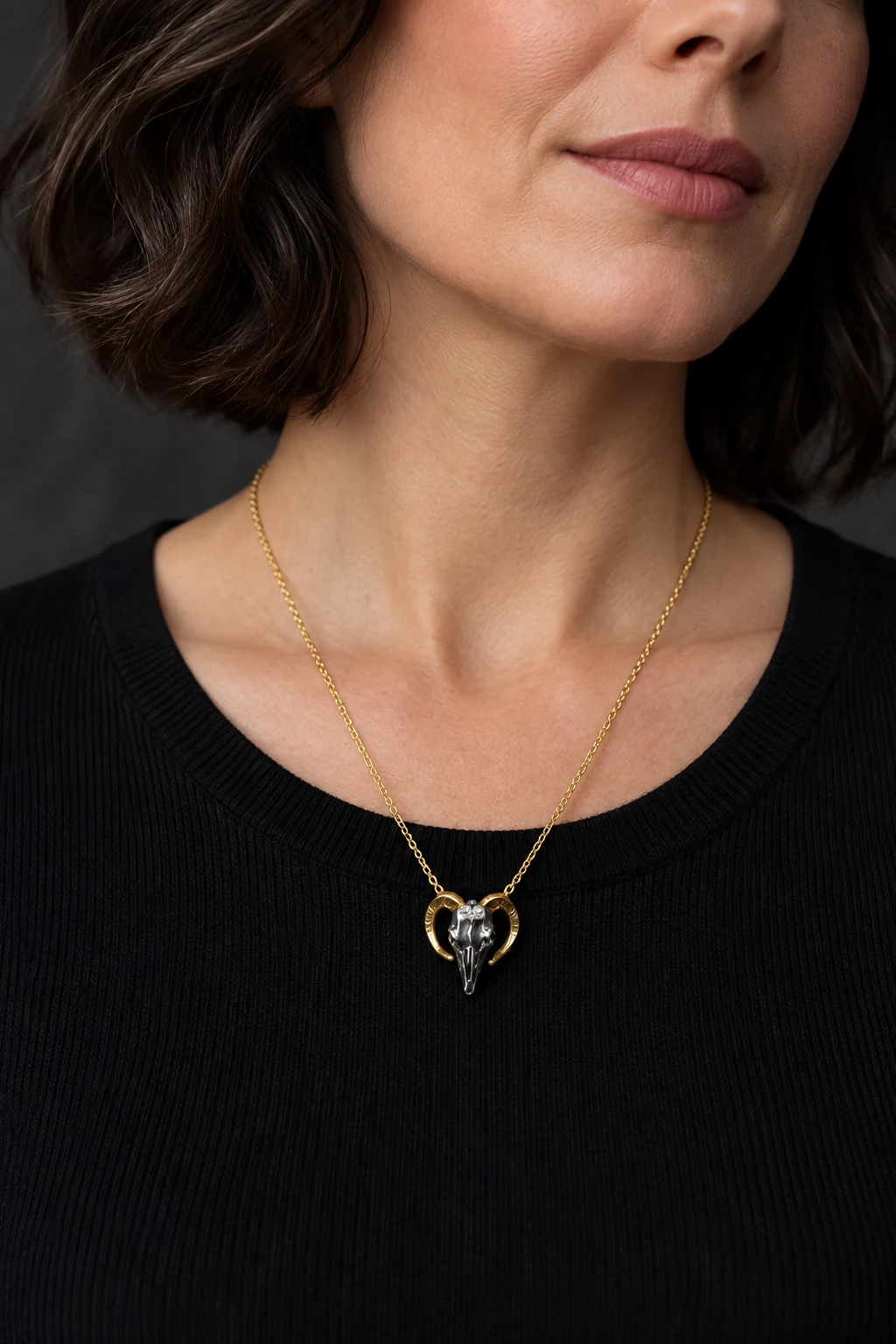 The Léa Sonnet Necklace worn on a model — AI-generated styling preview