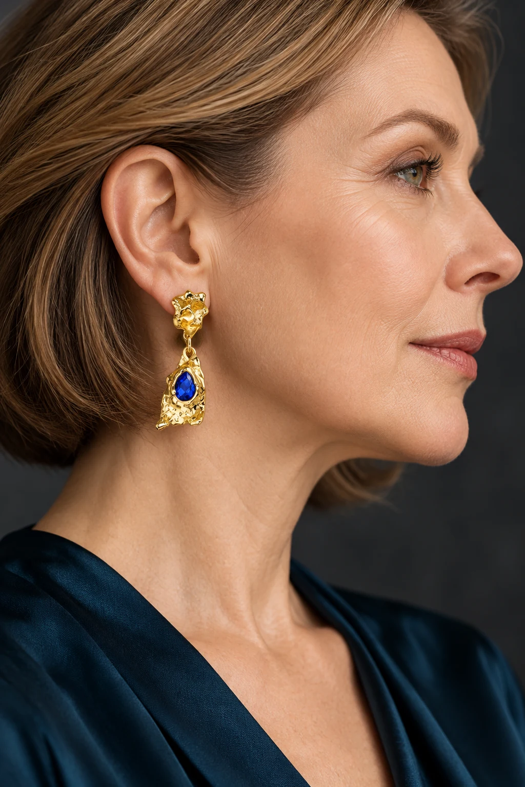 The Agathe Sonnet Earrings worn on a model — AI-generated styling preview
