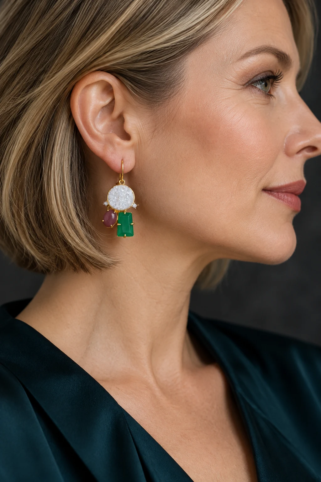 The Dorothée Jardin Earrings worn on a model — AI-generated styling preview