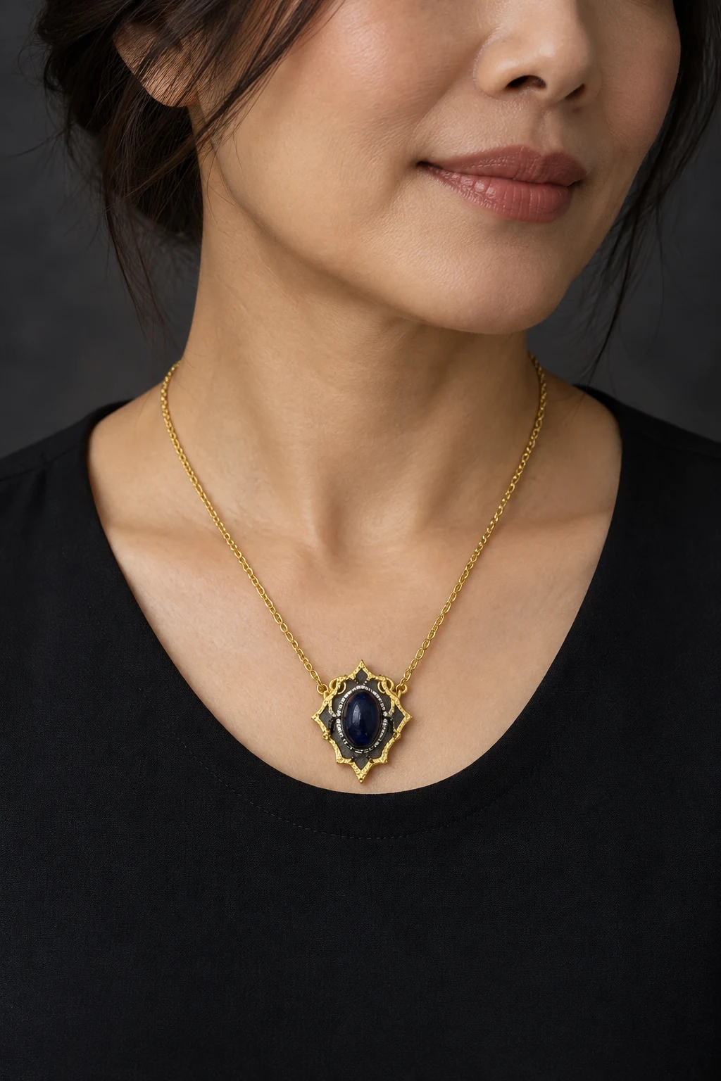 The Rosaline Serenade Necklace worn on a model — AI-generated styling preview