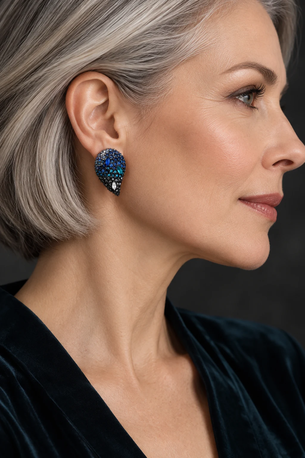 The Yvette Serenade Earrings worn on a model — AI-generated styling preview