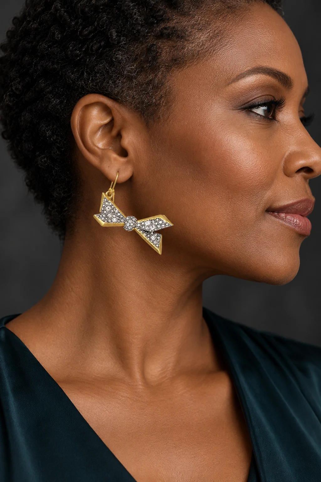 The Francine Poème Earrings worn on a model — AI-generated styling preview