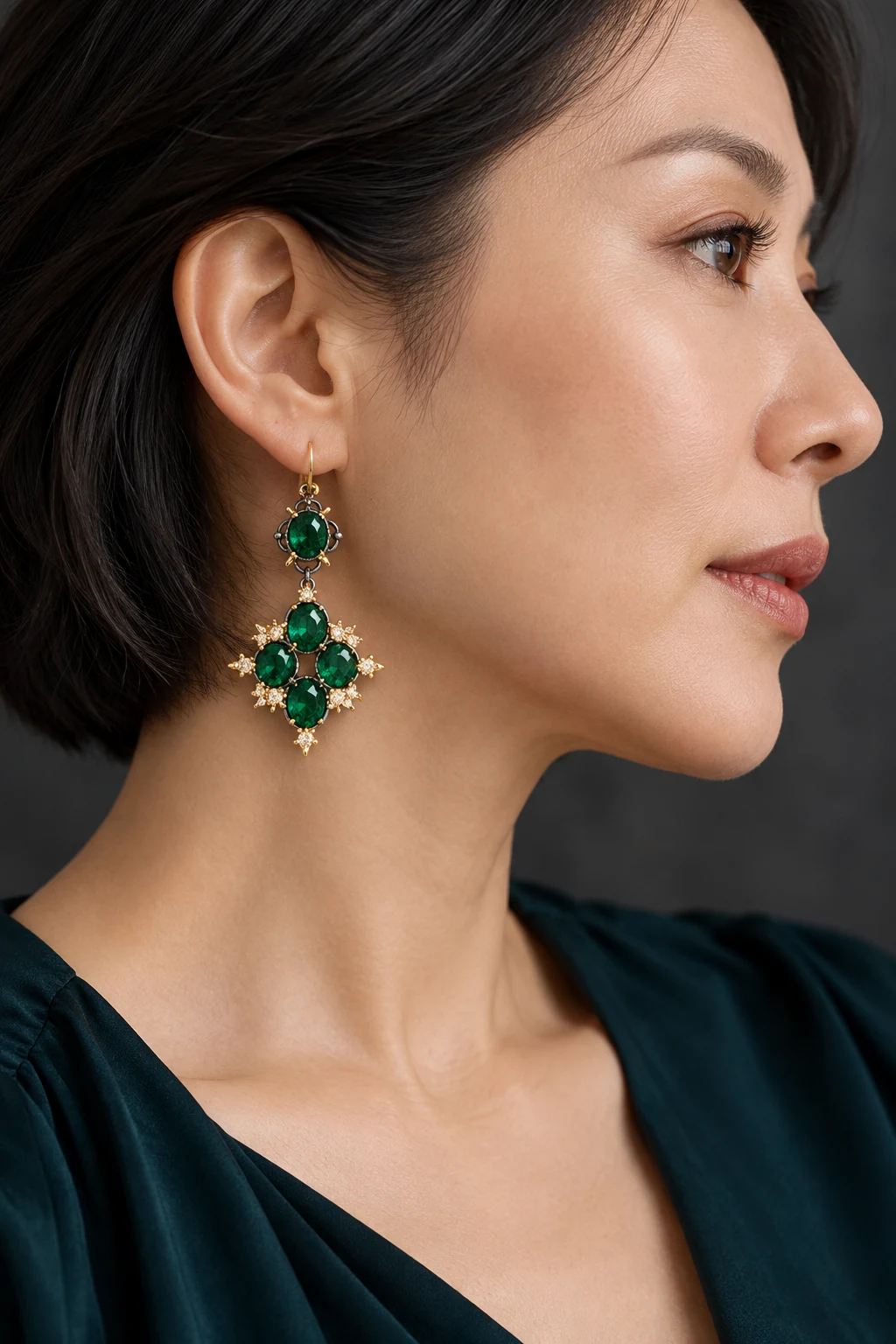The Élodie Waltz Earrings worn on a model — AI-generated styling preview
