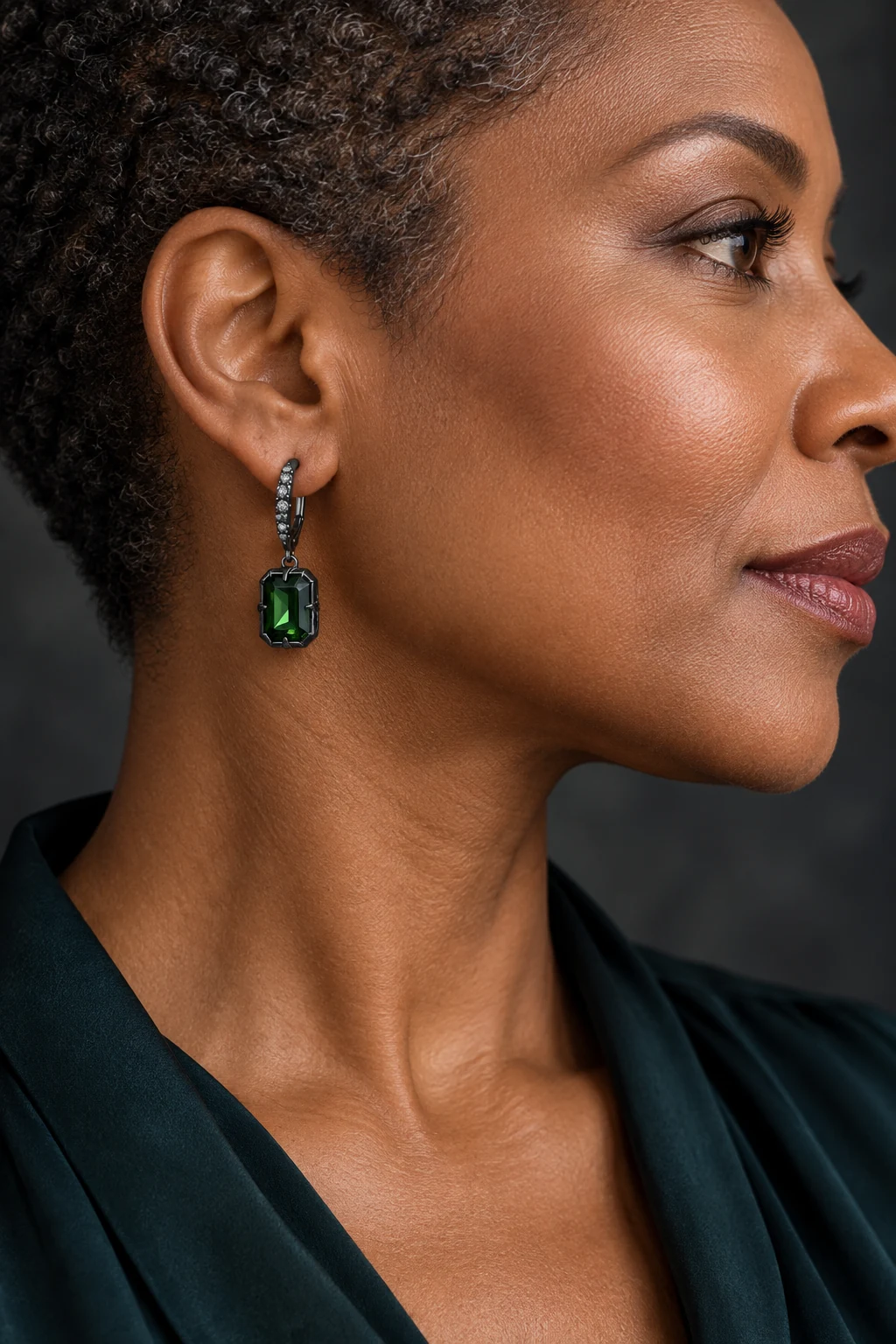 The Dahlia Rhapsody Earrings worn on a model — AI-generated styling preview