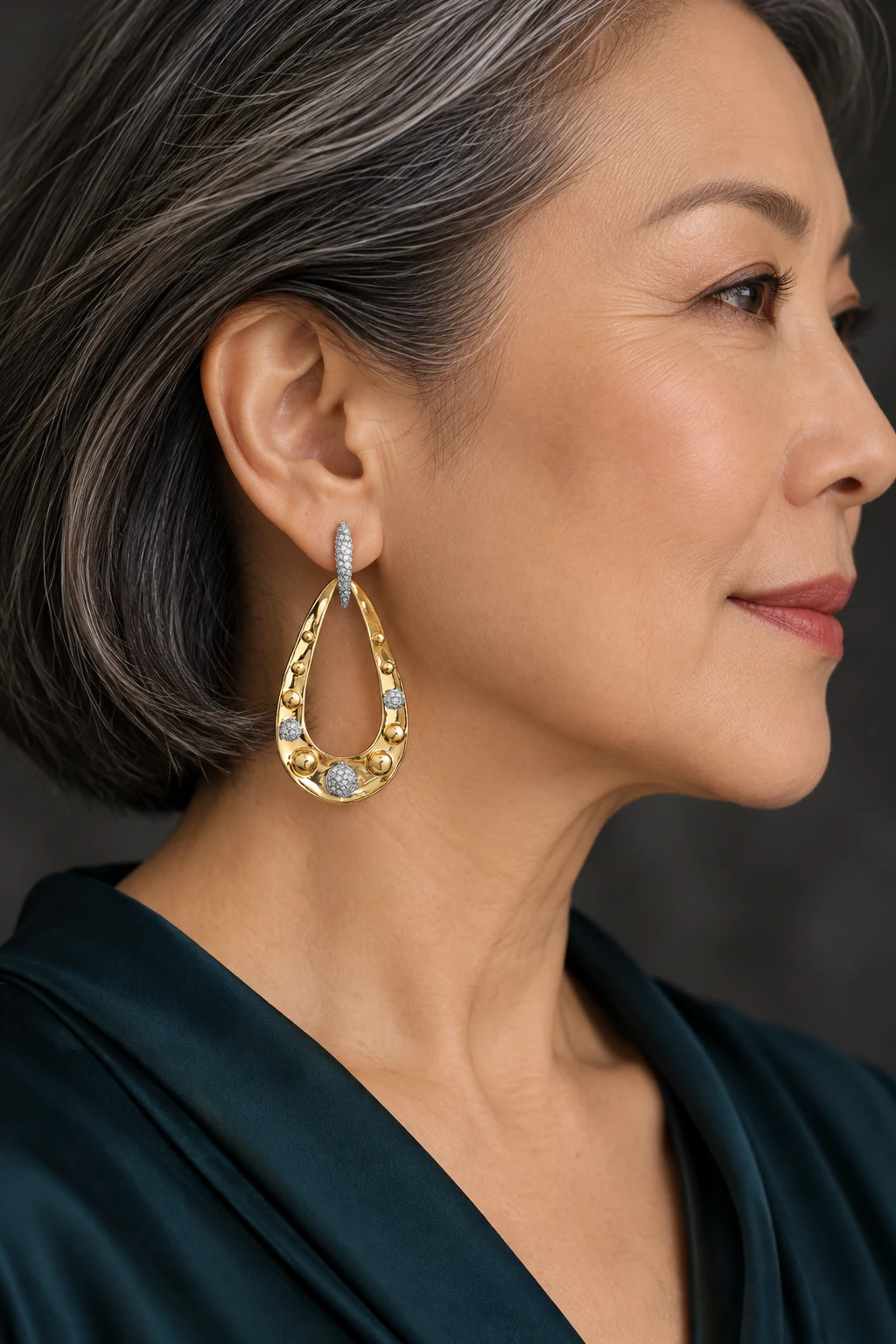 The Maëlle Serenade Earrings worn on a model — AI-generated styling preview