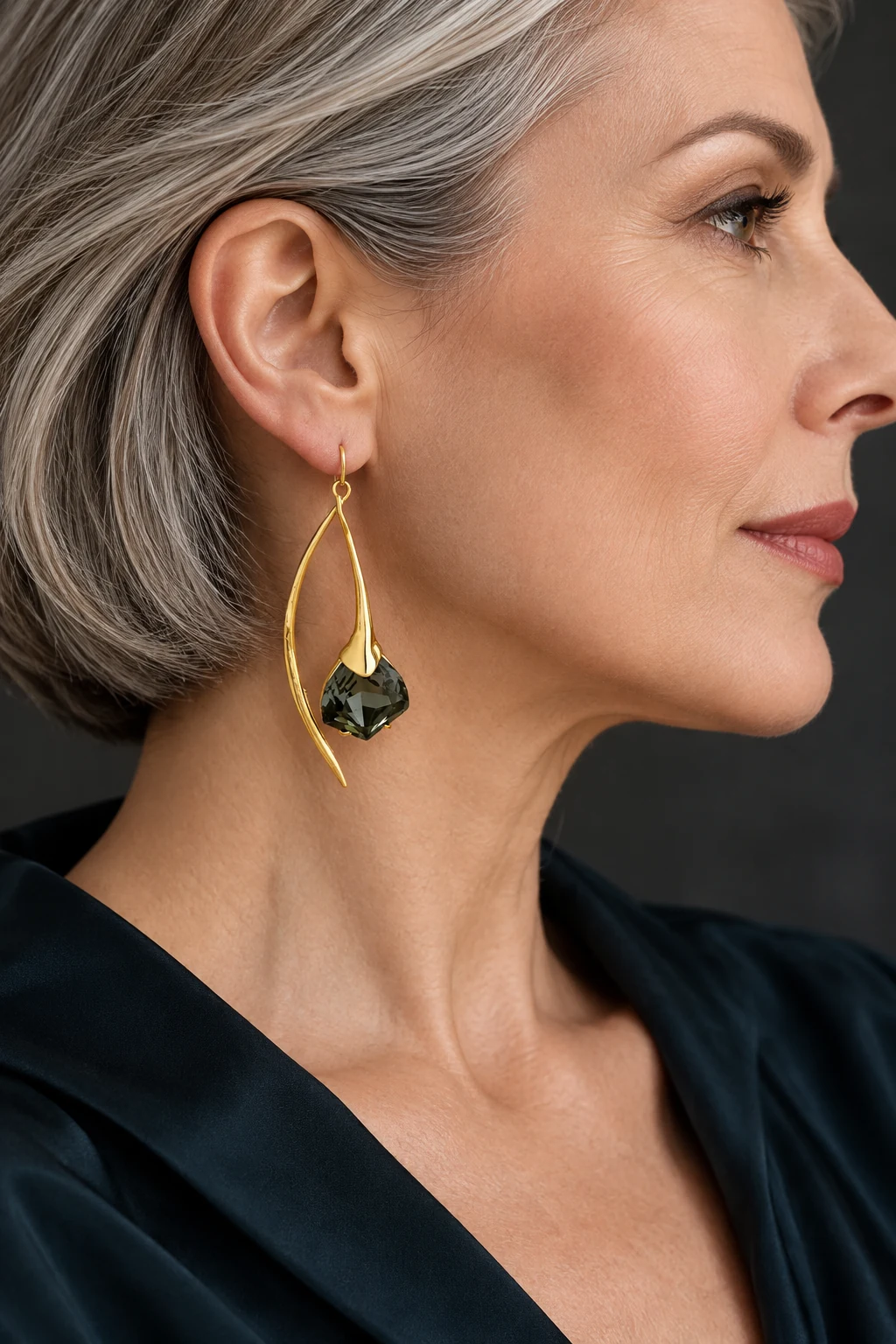 The Léonie Promenade Earrings worn on a model — AI-generated styling preview
