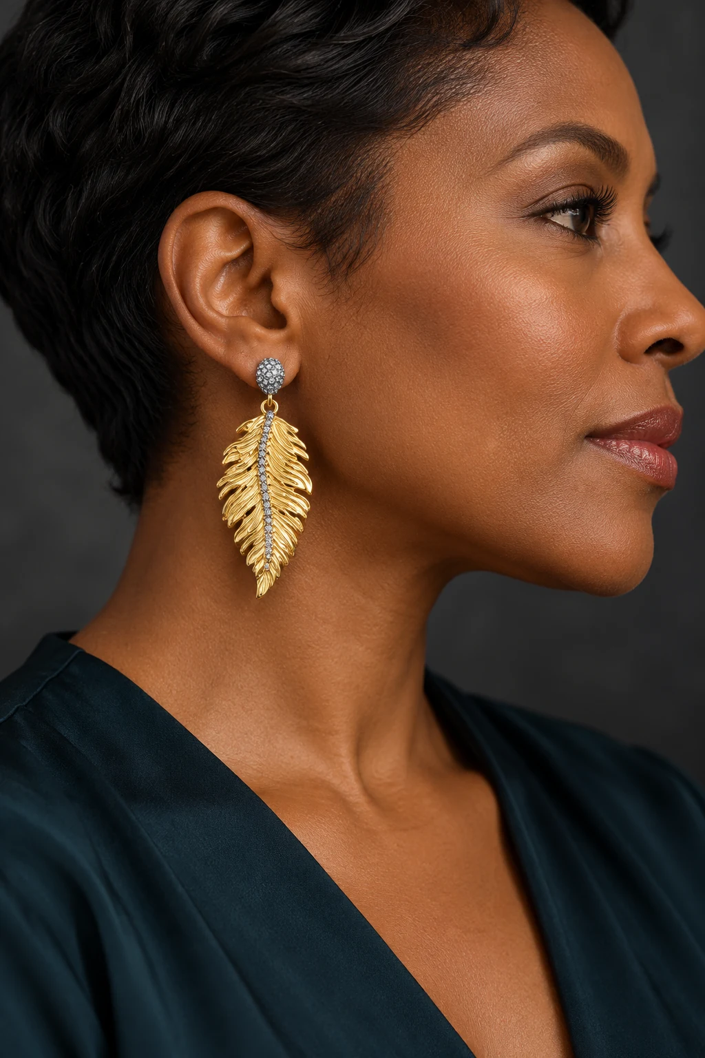 The Anouk Sonnet Earrings worn on a model — AI-generated styling preview