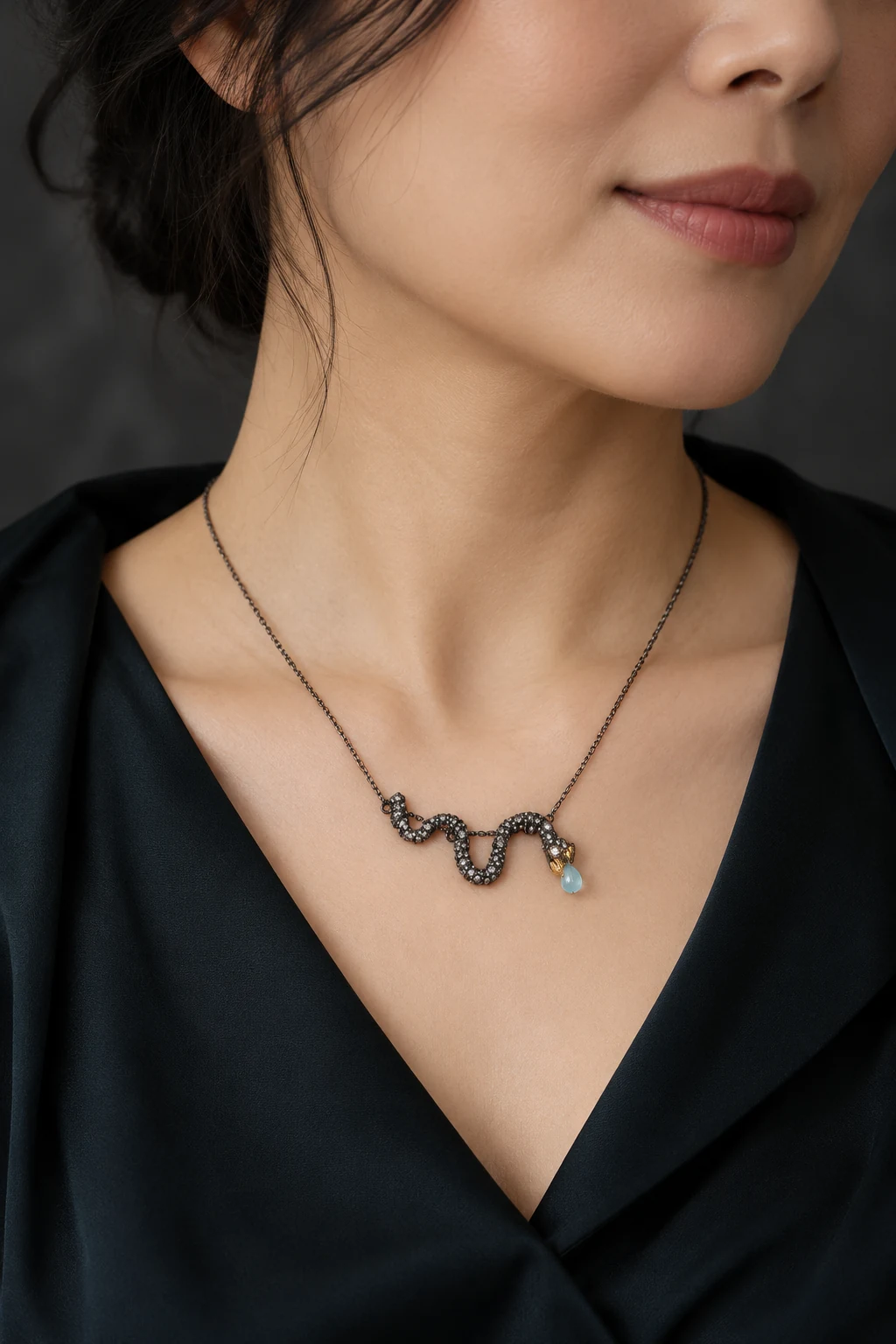 The Belle Reverie Necklace worn on a model — AI-generated styling preview