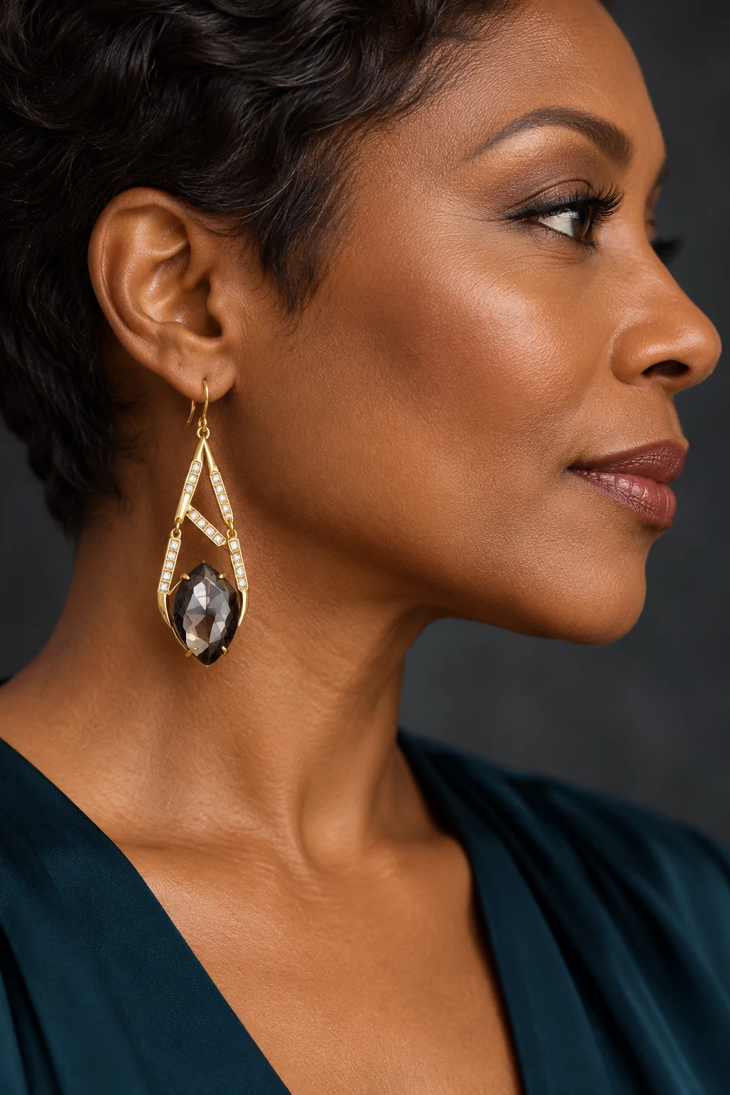 The Lise Muse Earrings worn on a model — AI-generated styling preview