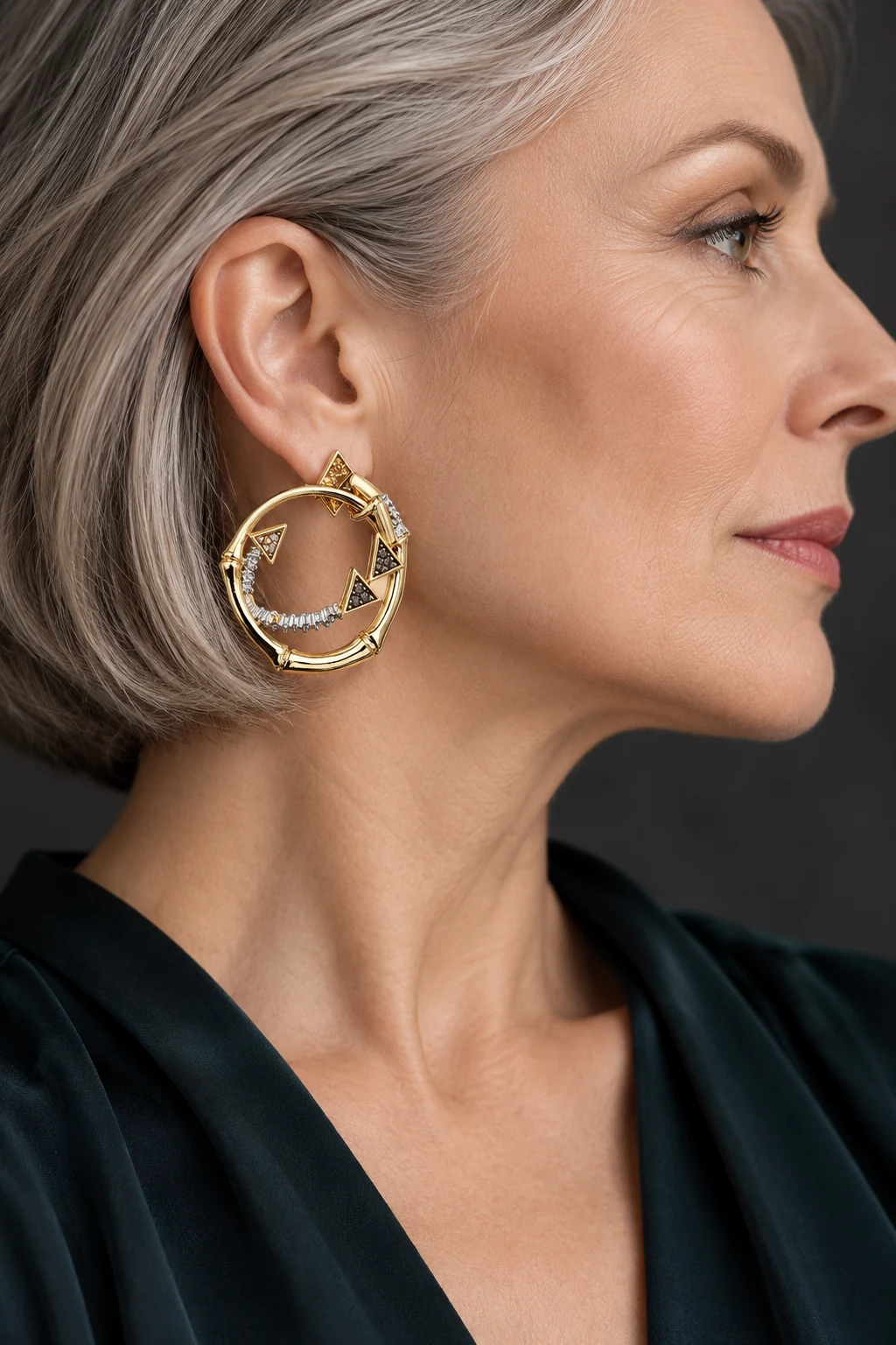 The Anouk Muse Earrings worn on a model — AI-generated styling preview