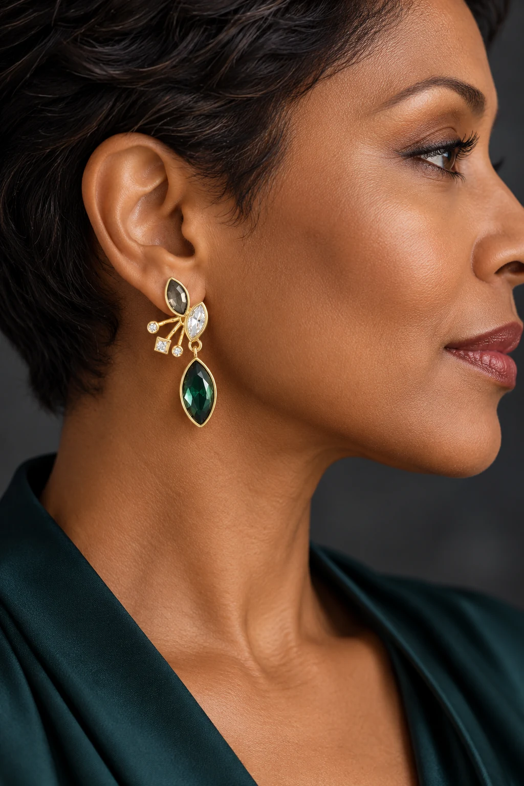 The Félicie Reverie Earrings worn on a model — AI-generated styling preview