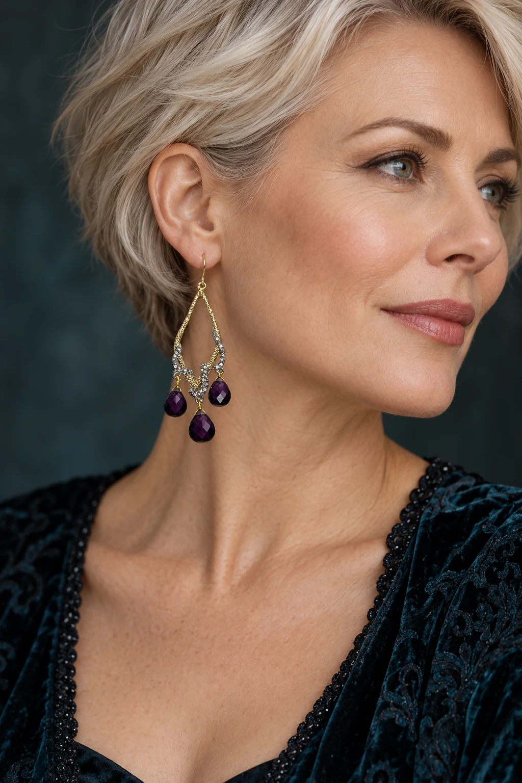The Théa Sonnet Earrings worn on a model — AI-generated styling preview