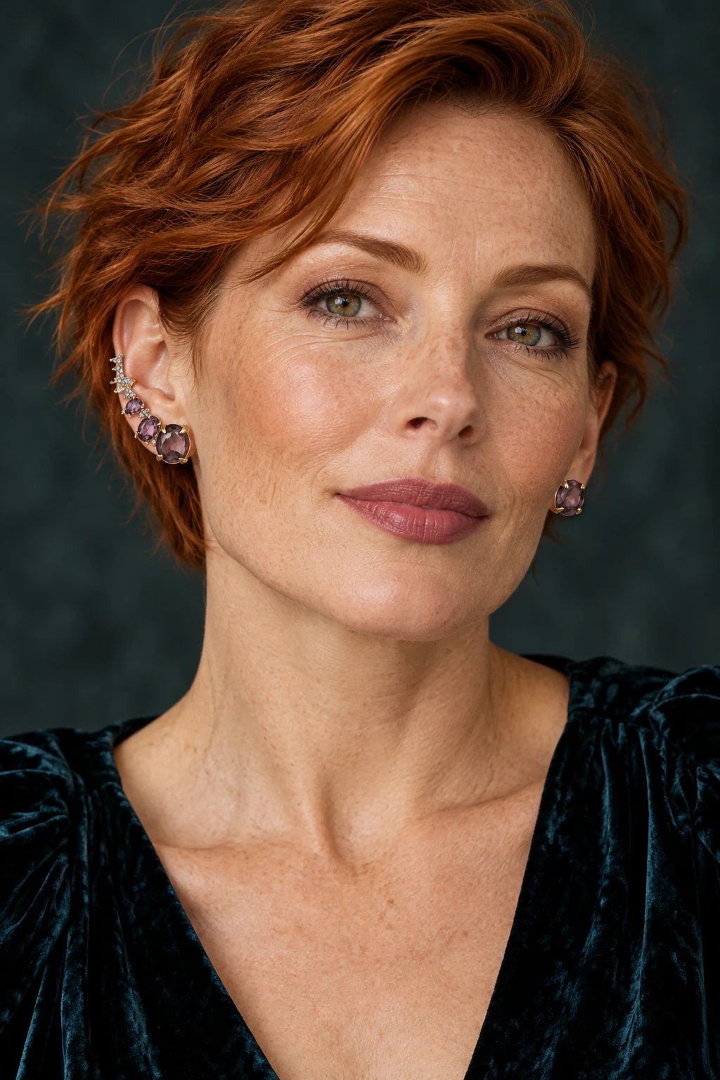 The Irène Arabesque Earrings worn on a model — AI-generated styling preview